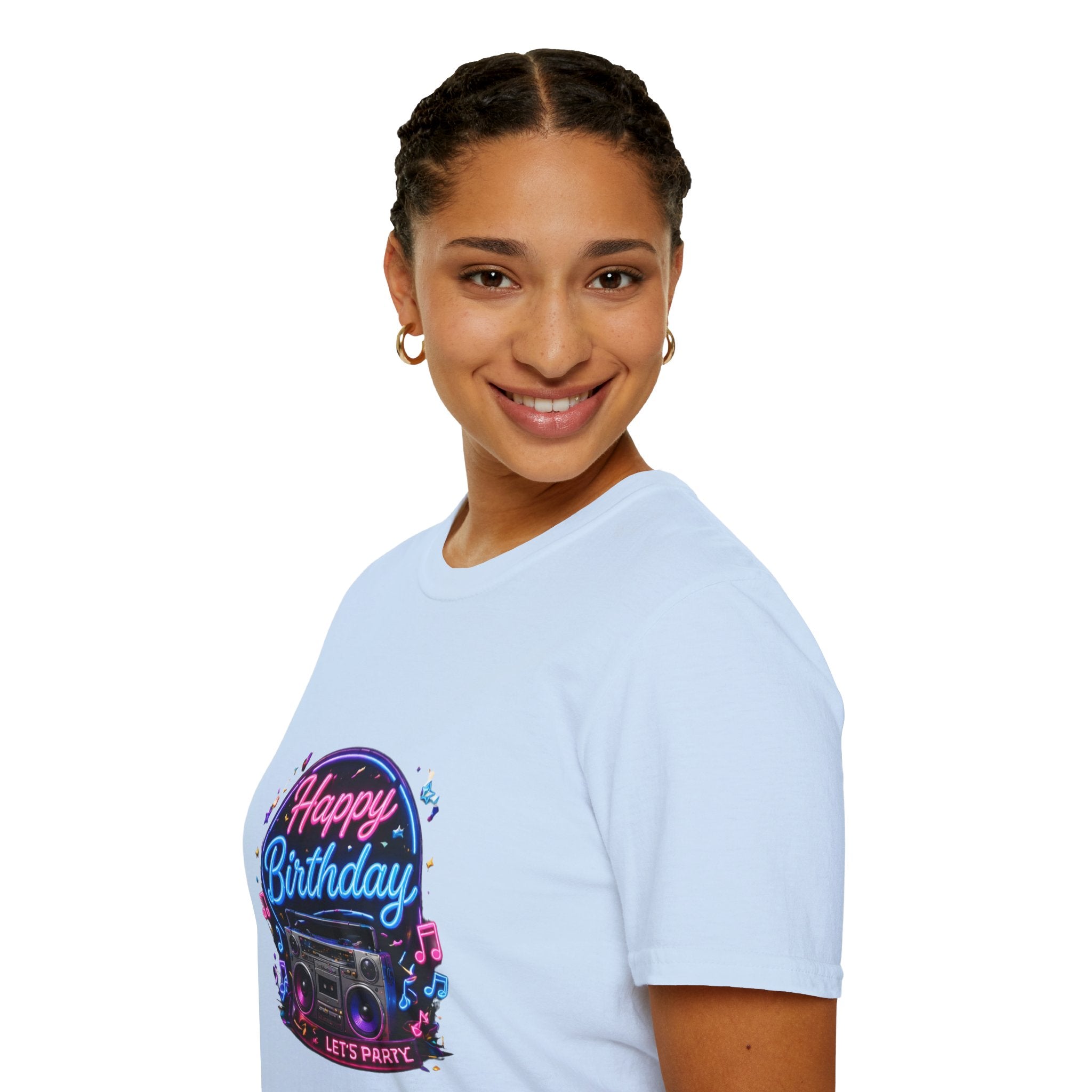 Birthday Boombox T-Shirt — "Happy Birthday" Retro Party Tee