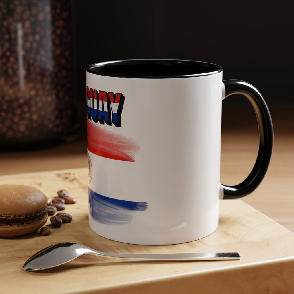 Paraguay Flag Accent Coffee Mug – Patriotic Red White Blue Souvenir (11/15 oz)