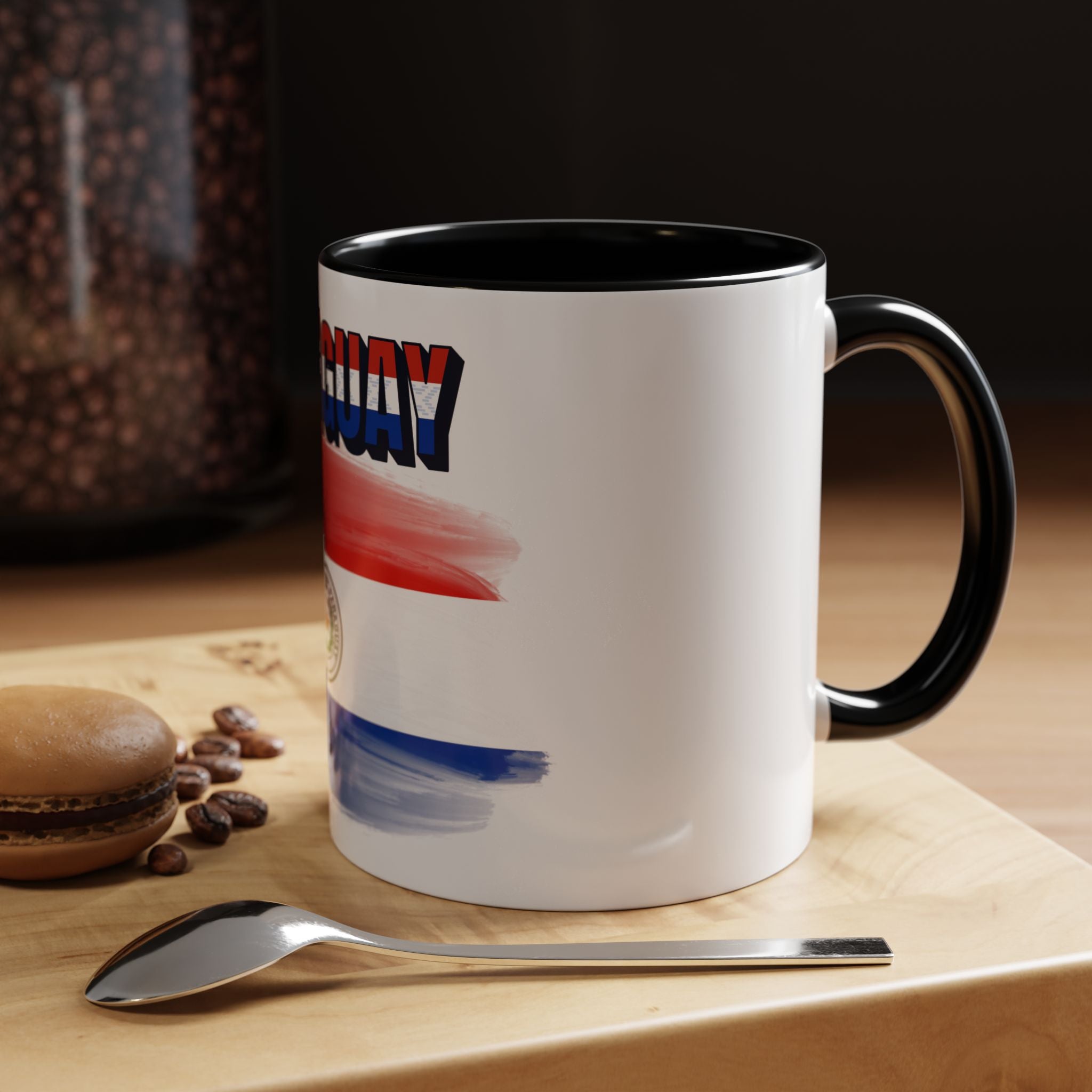 Paraguay Flag Accent Coffee Mug – Patriotic Red White Blue Souvenir (11/15 oz)