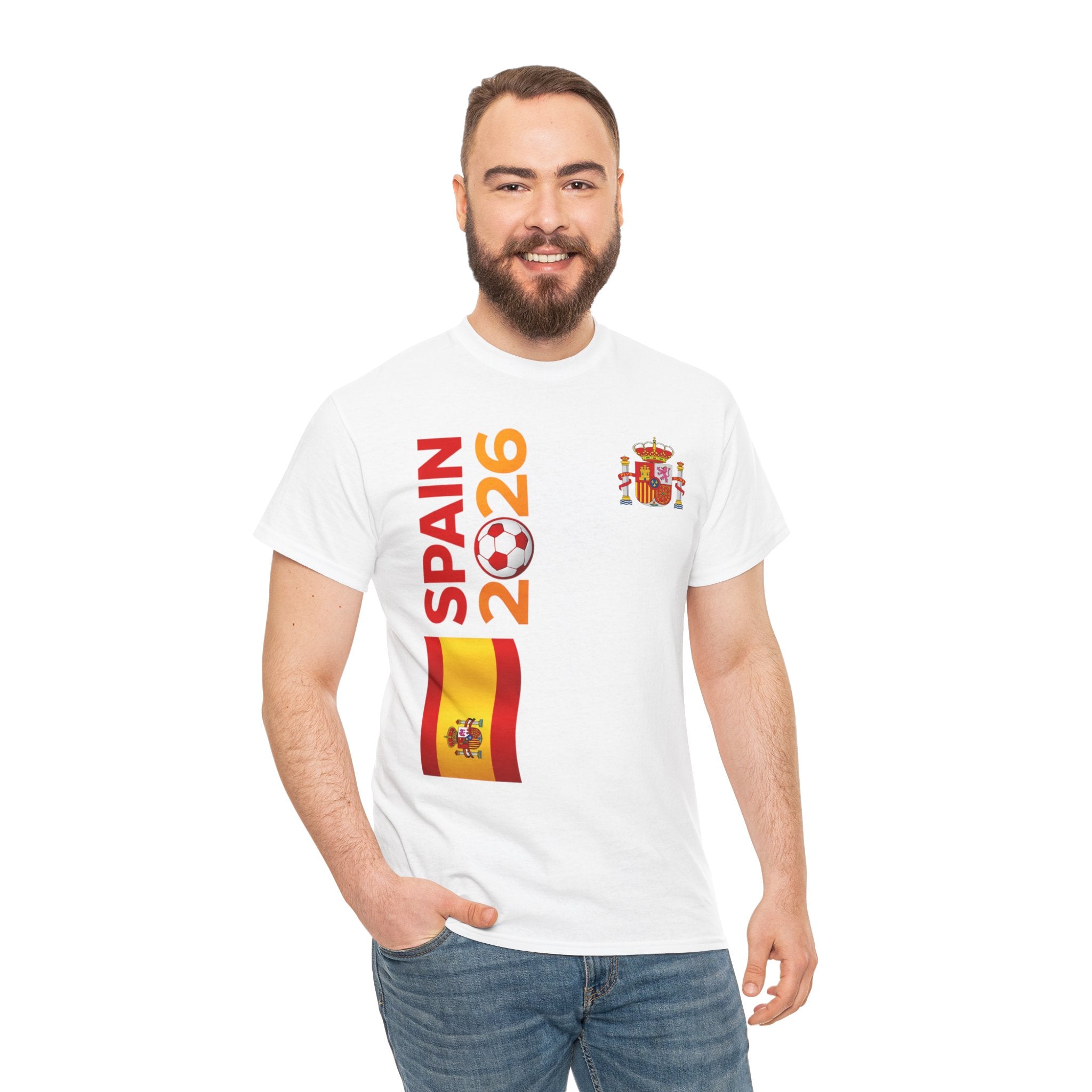 Spain 2026 Soccer T-Shirt — Spanish Flag & Crest Football Fan Tee