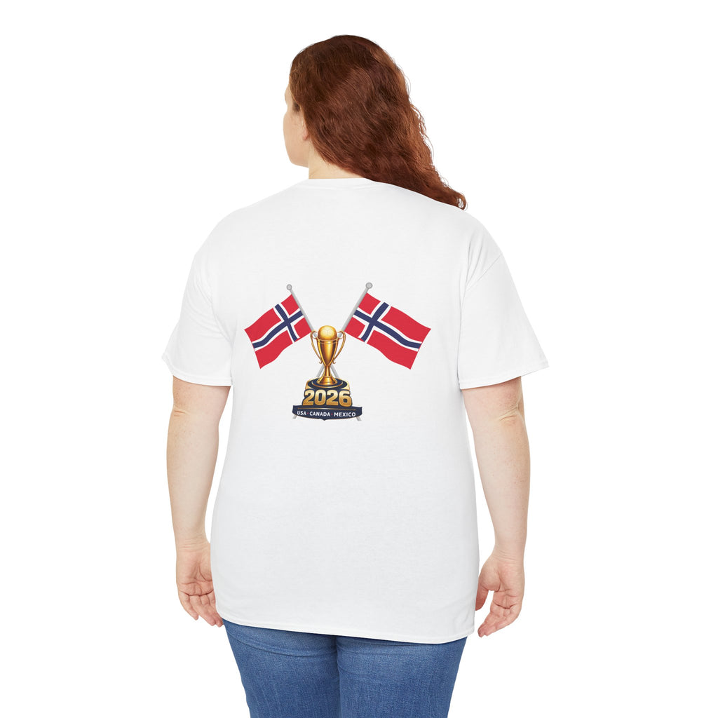 Norway 2026 Football Fan T-Shirt — Norwegian Flag & Trophy Soccer Tee