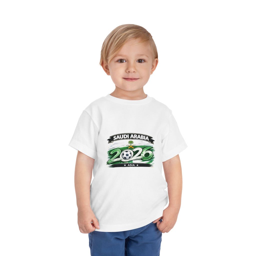 Saudi Arabia 2026 Toddler Tee — Green Football Cup Design