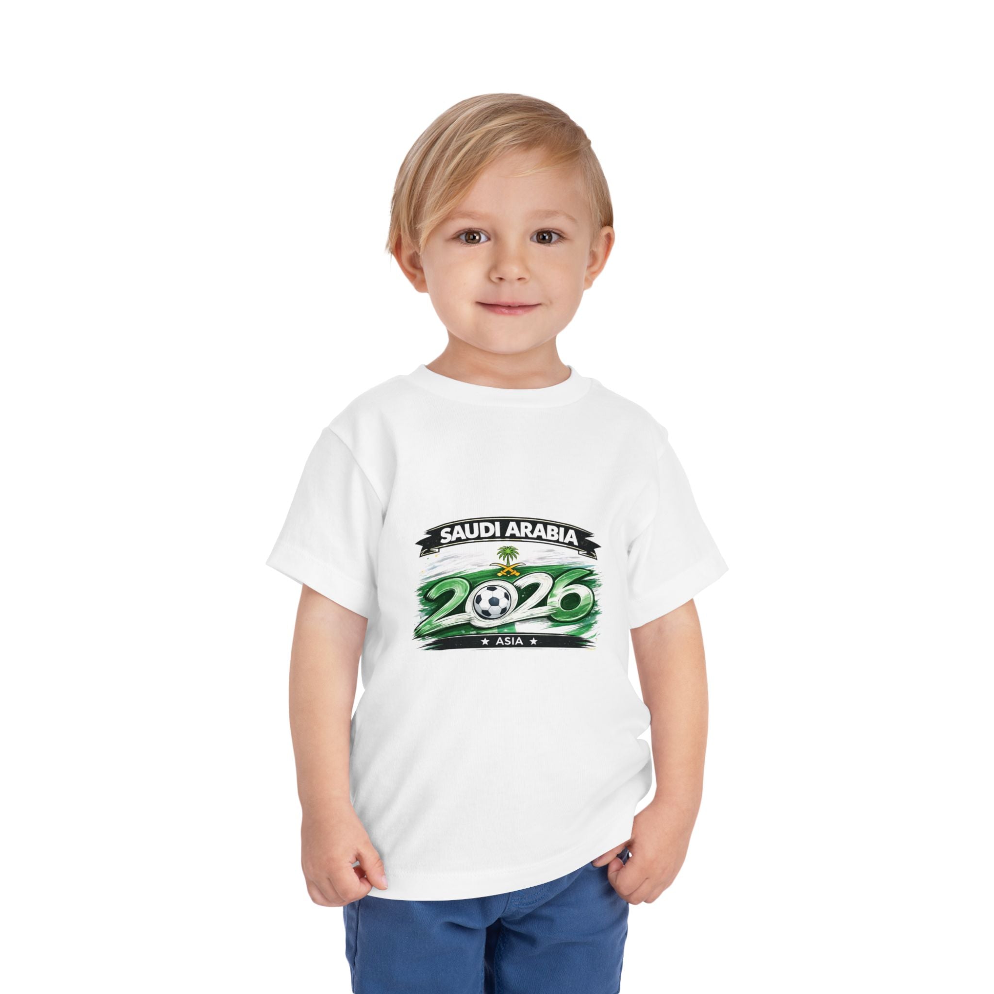 Saudi Arabia 2026 Toddler Tee — Green Football Cup Design