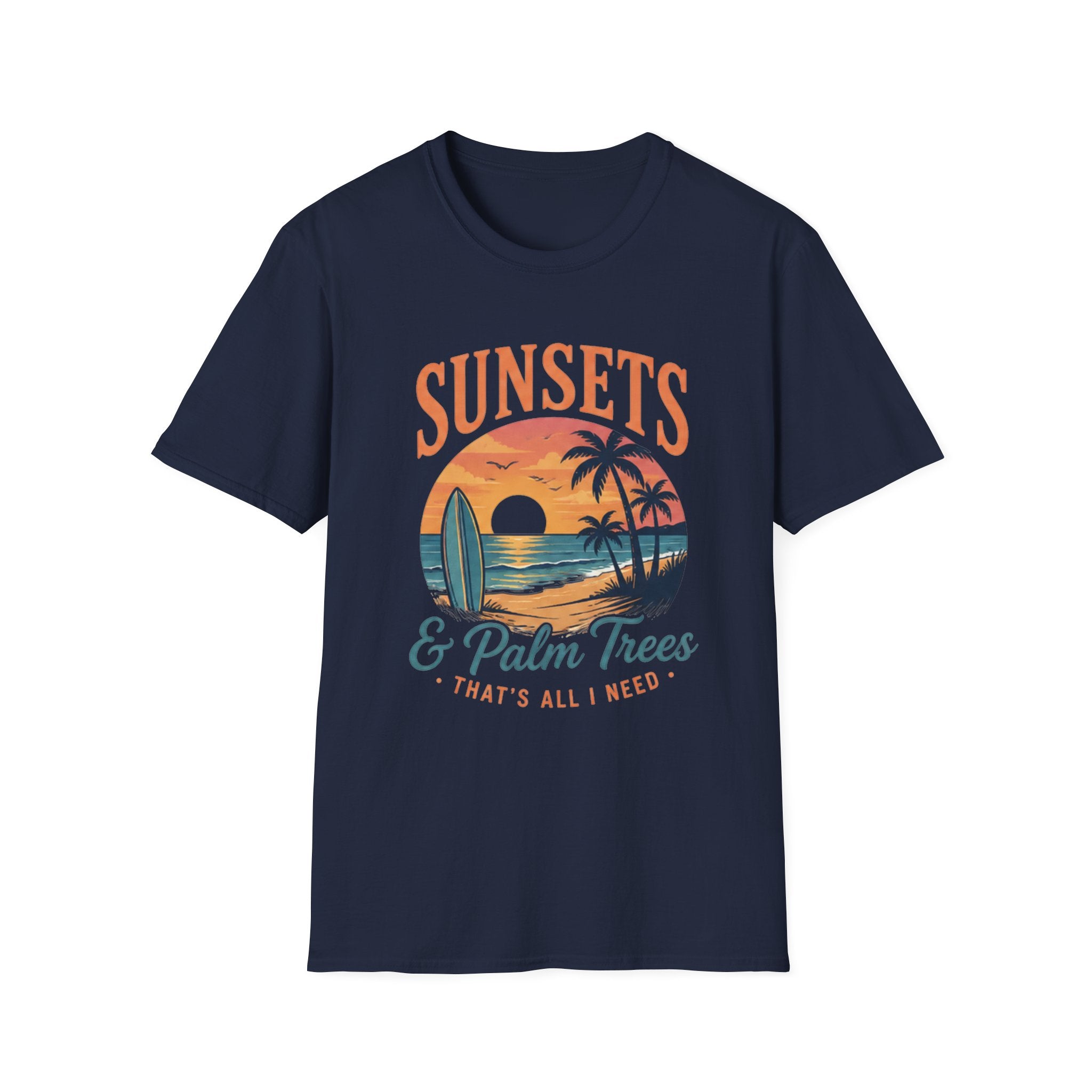 Sunsets & Palm Trees unisex T-Shirt — Tropical Surf Retro Tee