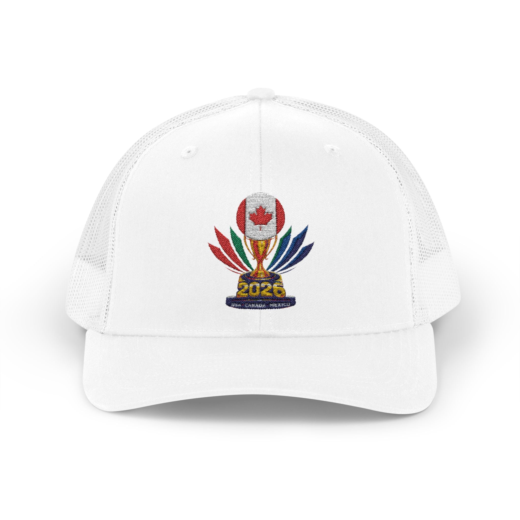 Embroidered Colorful Trophy Trucker Cap - Snapback Mesh Hat