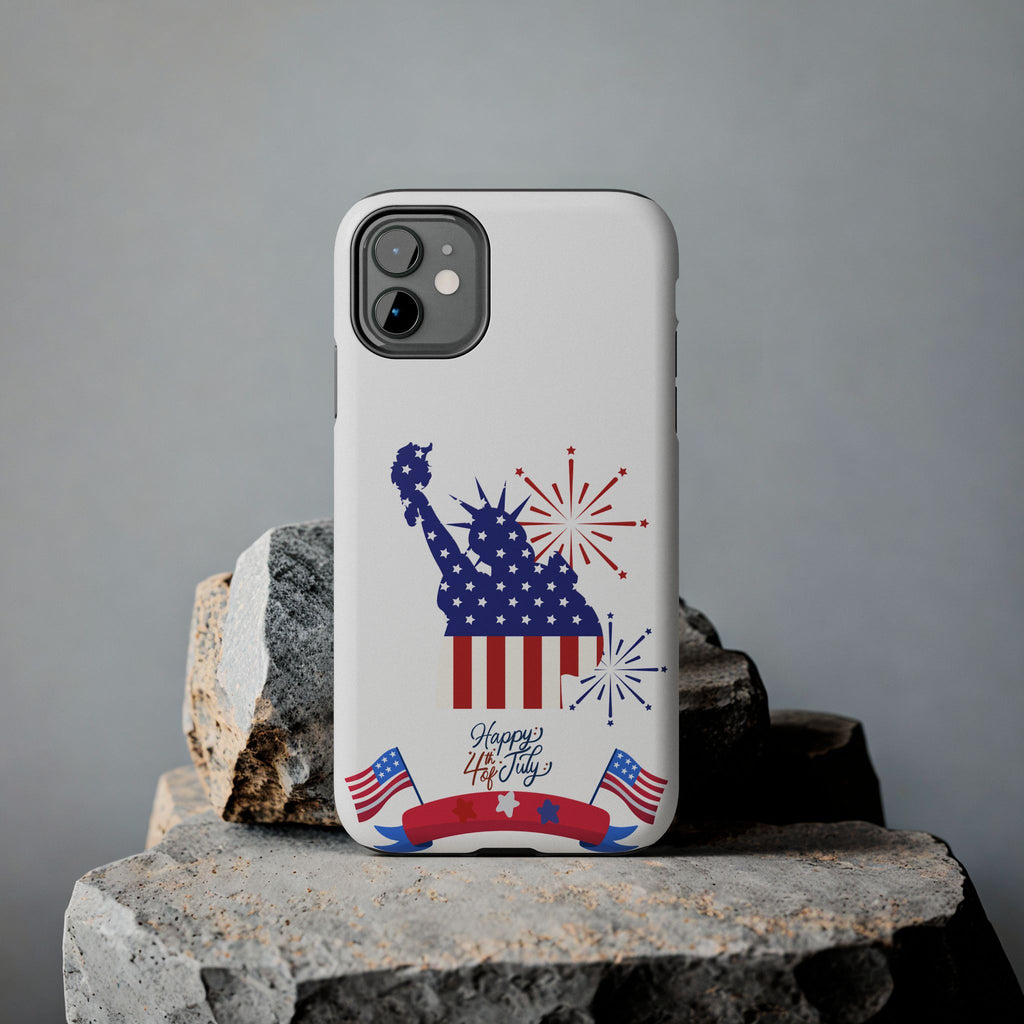 4th of July Tough Phone Case — Statue of Liberty USA Flag Design