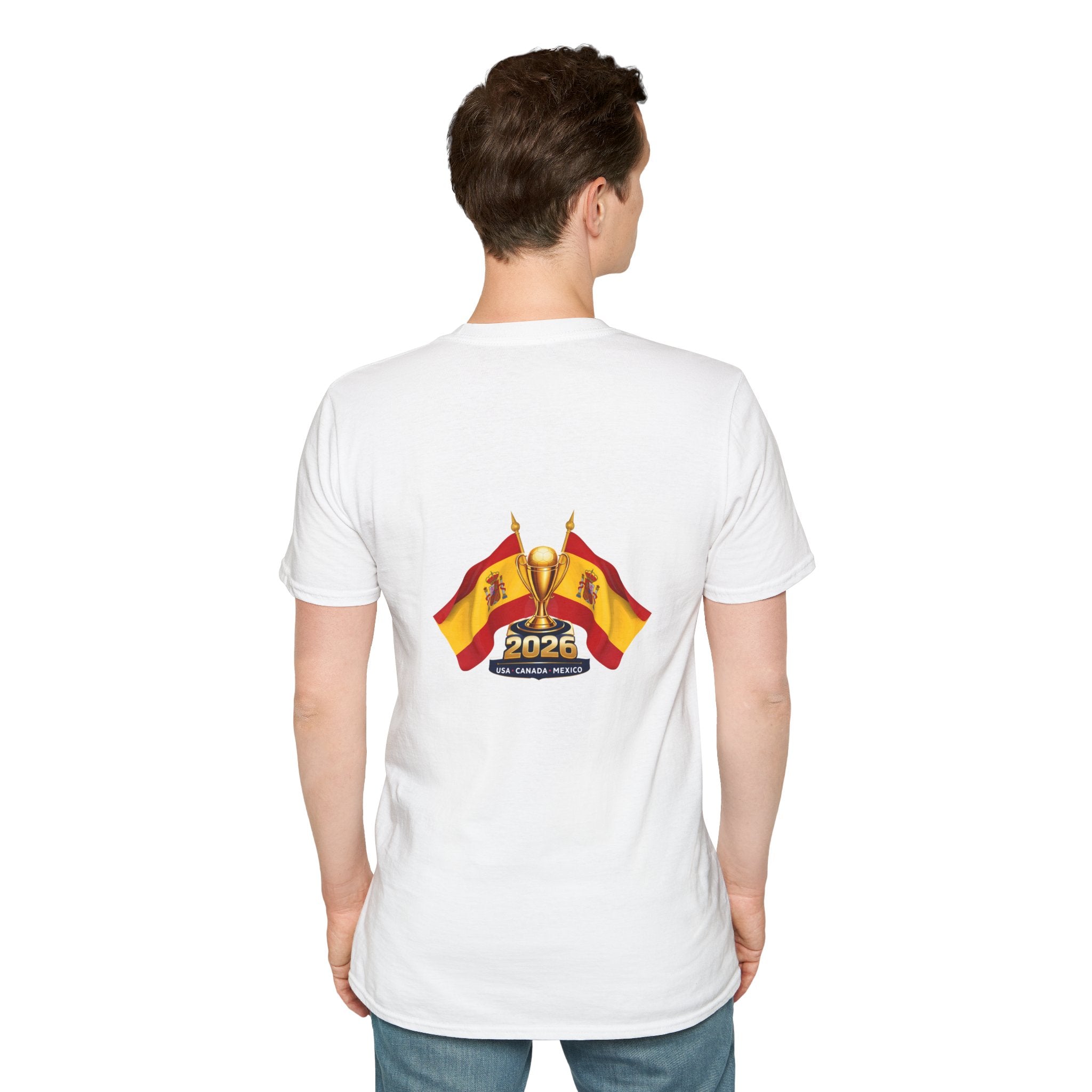 Spain 2026 Soccer Fan T-Shirt – Spanish Flag & Trophy Cup Support Tee