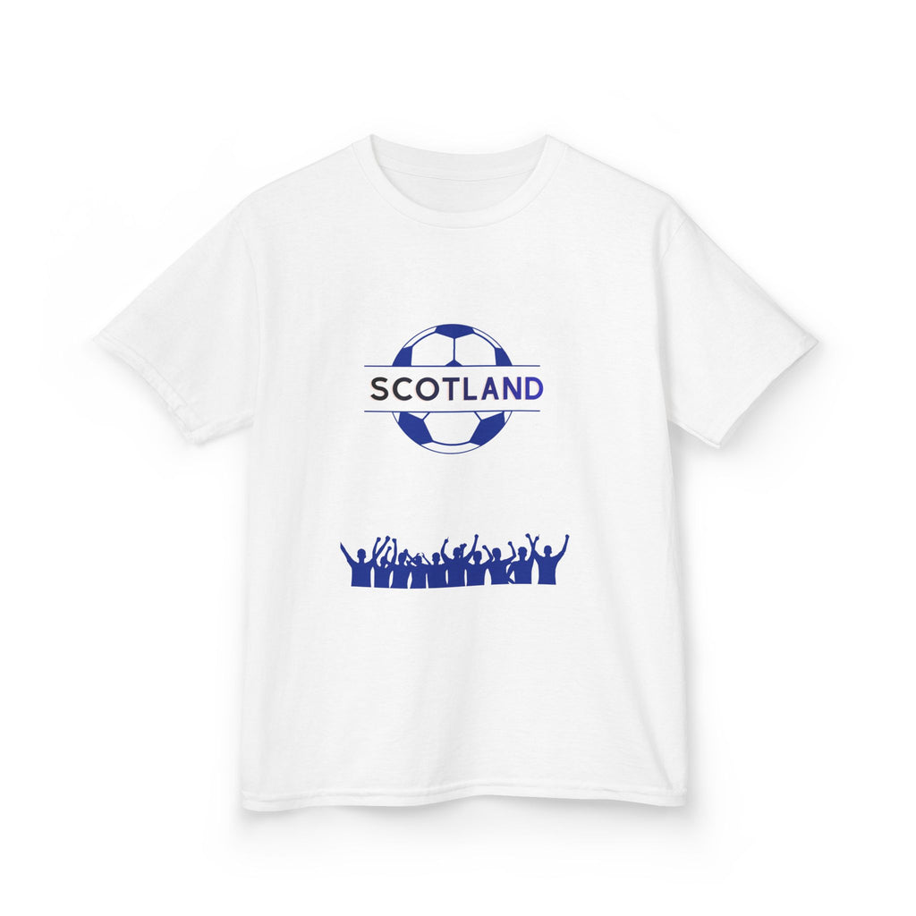 Scotland Kids Soccer T‑Shirt — Scottish Flag Map & Fans Tee