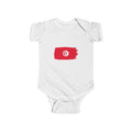 Tunisia Flag Baby Bodysuit - Red Brushstroke Tunisian Flag Infant Onesie