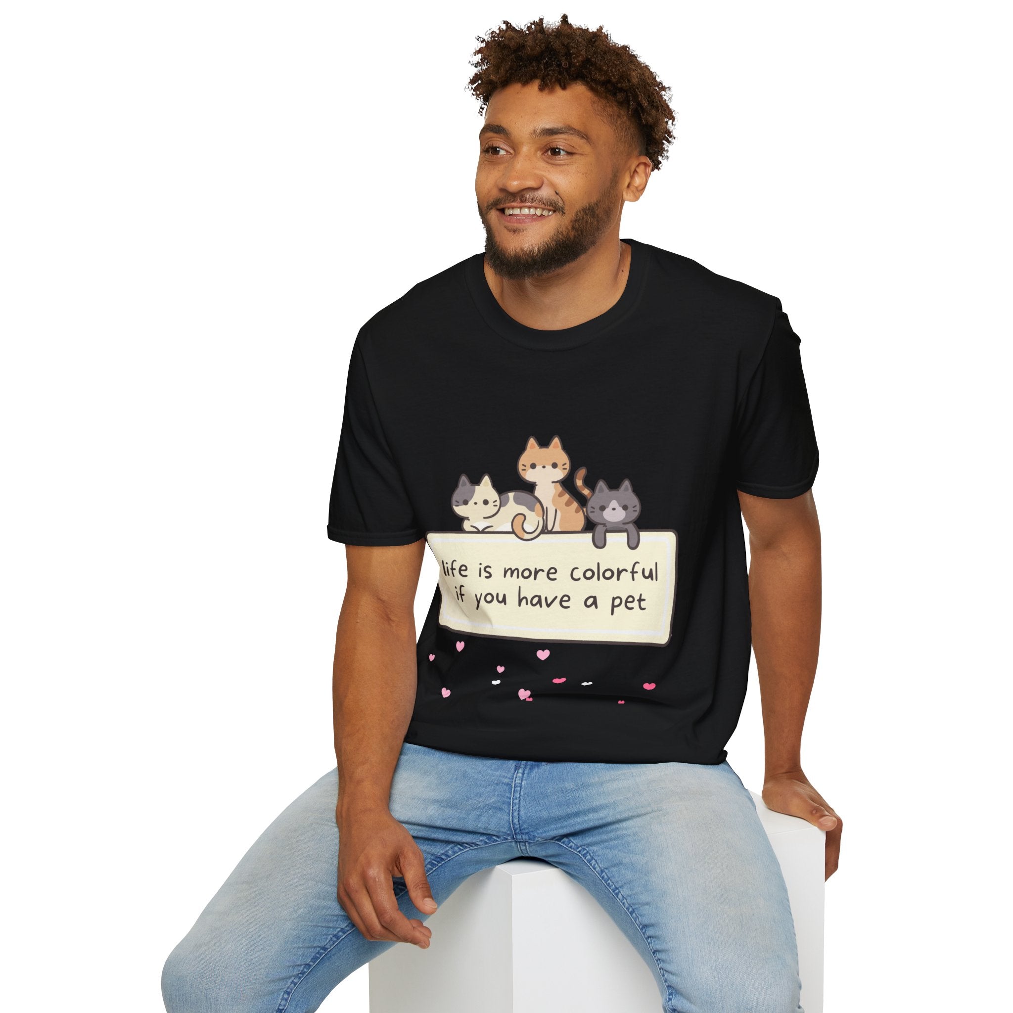 Pet Lover T‑Shirt — "Life Is More Colorful If You Have A Pet" Cute Cats Design