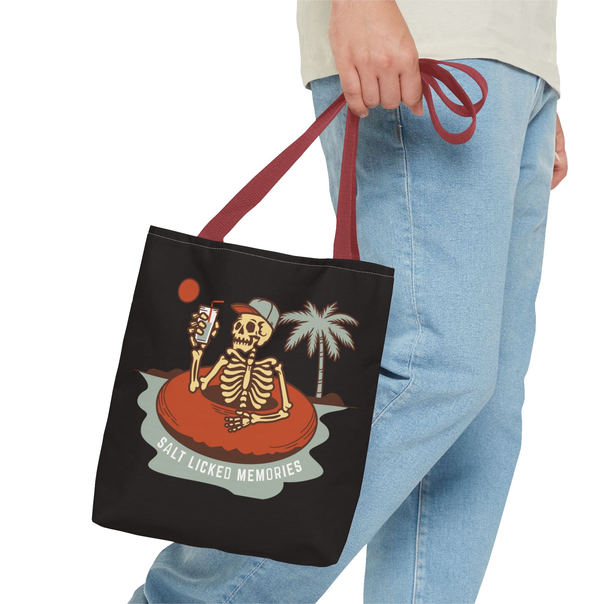 Hello Summer Skeleton Tote Bag — 'Salt Licked Memories' Beach Graphic