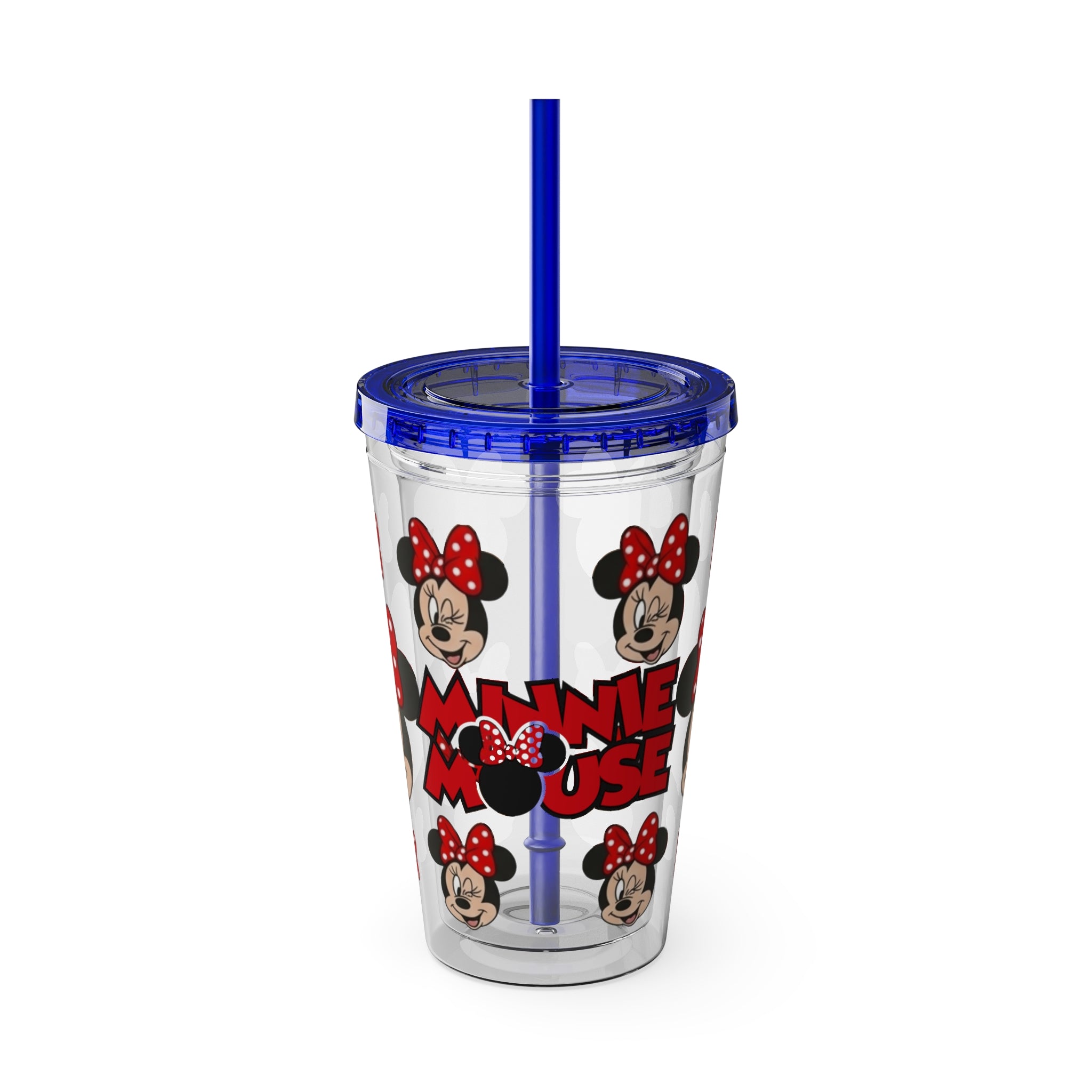 16oz Character Straw Tumbler – Red Polka Dot Bow Design