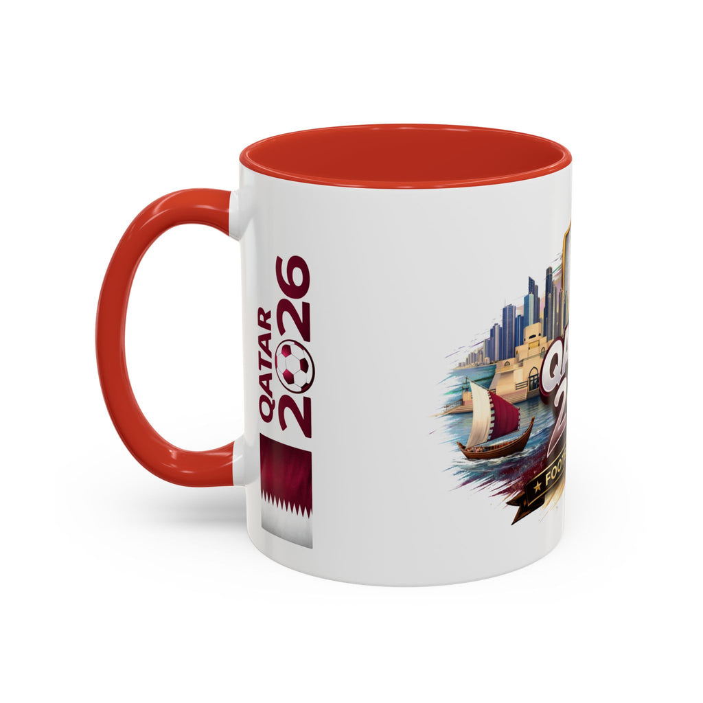 Qatar 2026 Football Passion Accent Coffee Mug (11/15oz)