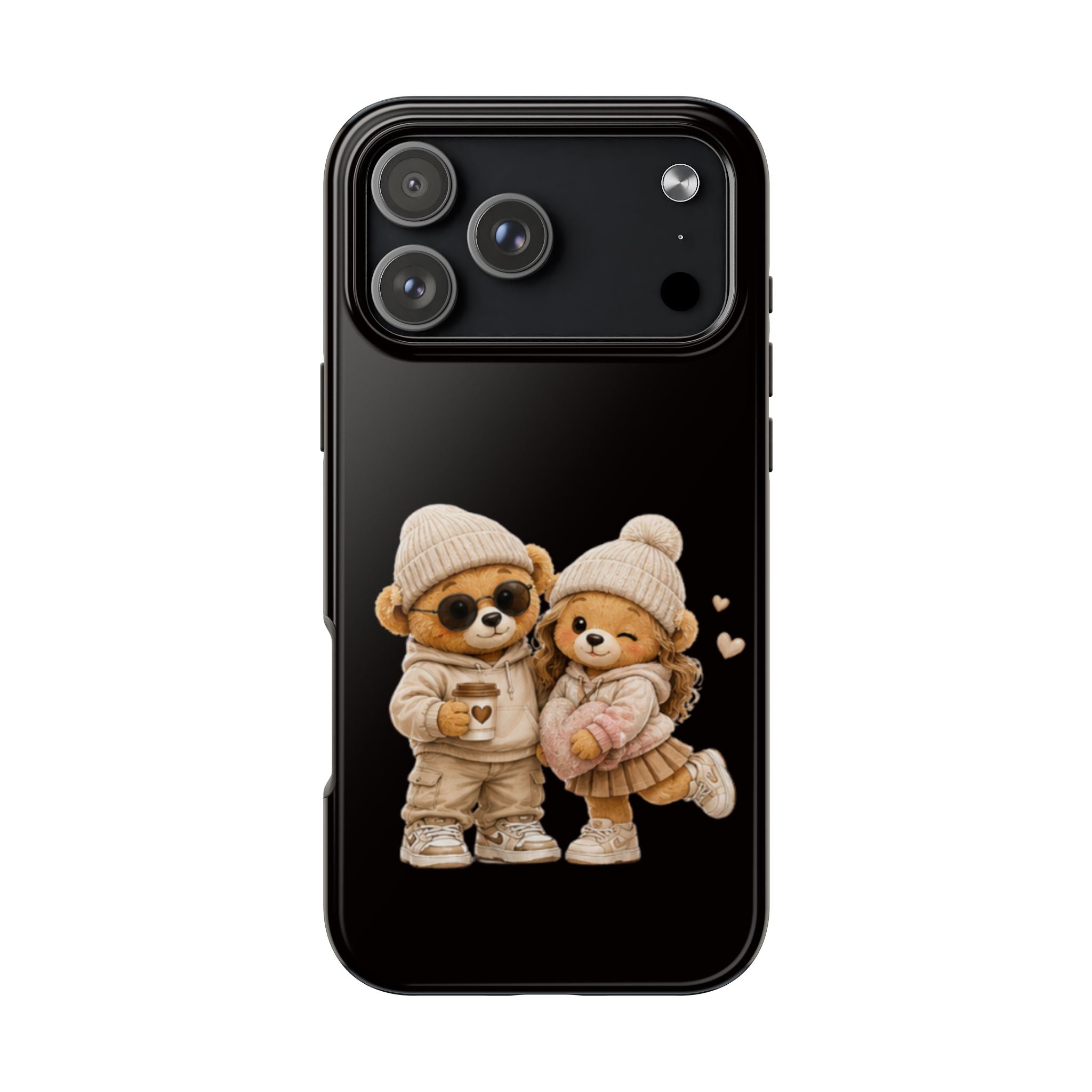Cute Couple Bears Tough Phone Case — Cozy Winter Bear Phone Cover