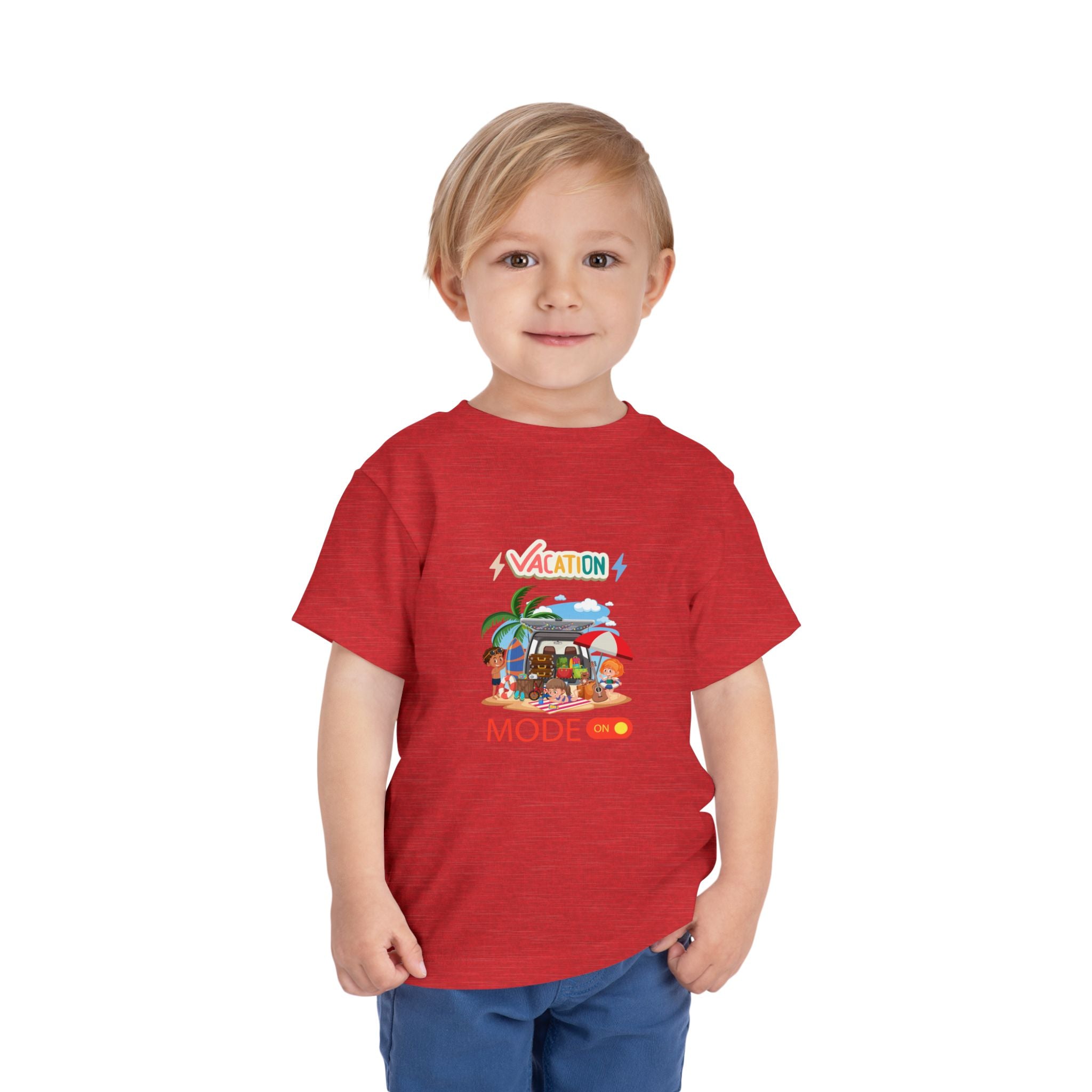 Toddler Tee – "Vacation Mode" Beach Graphic Kids Shirt