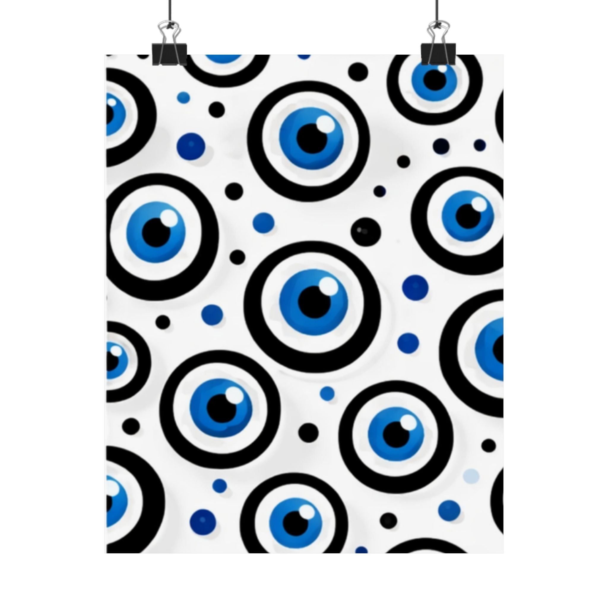 Evil Eye Pattern Matte Poster — Blue Nazar Wall Art