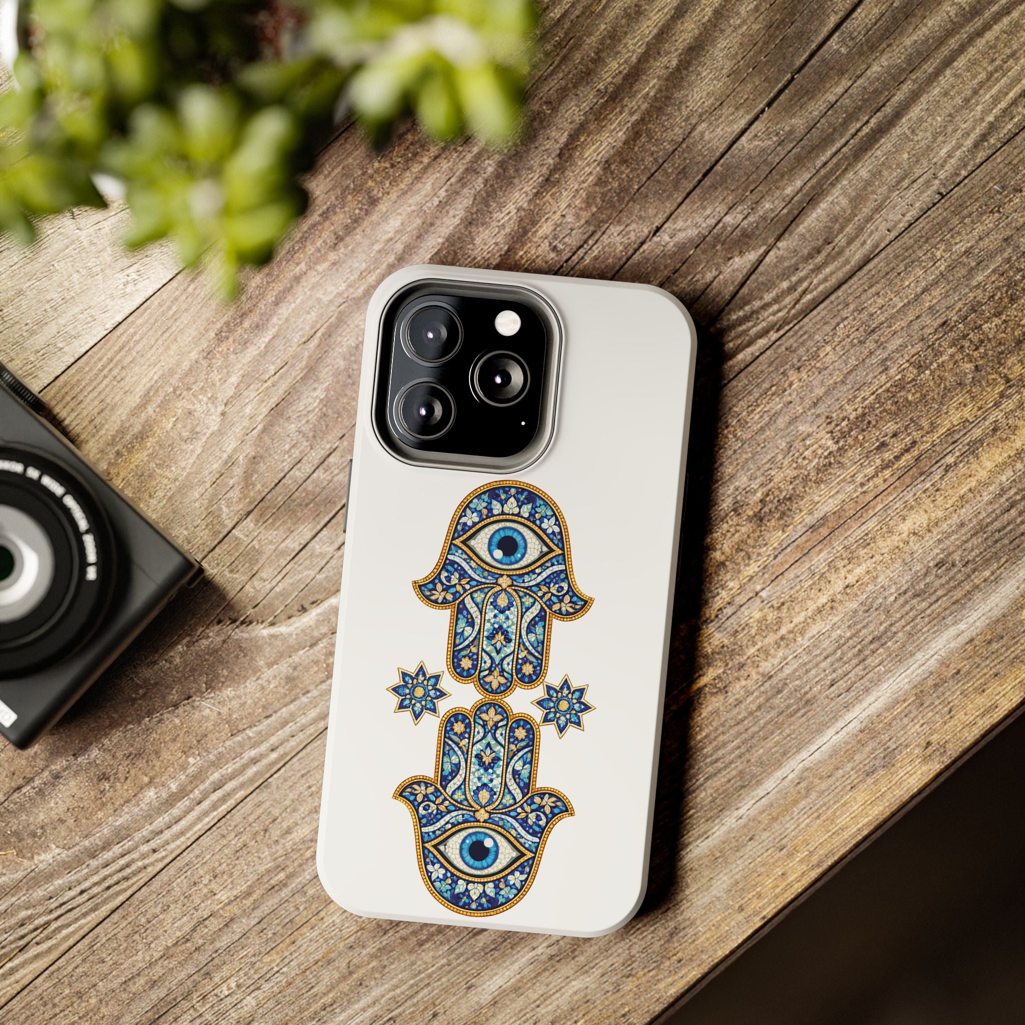 Hamsa Eye Tough Phone Case — Blue Mosaic Protective Phone Cover