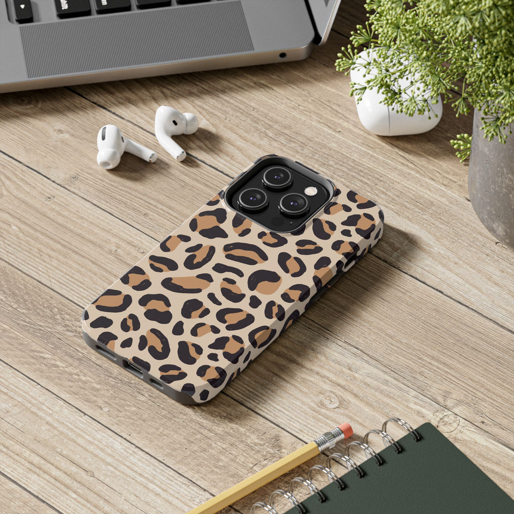 Leopard Print Tough Phone Case – Durable Glam Protective Cover
