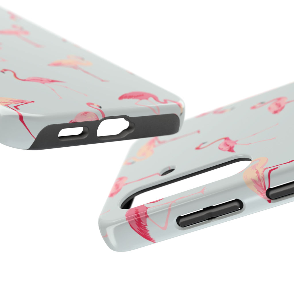 Flamingo Pattern Tough Phone Case — Cute Pink Birds Protective Phone Cover