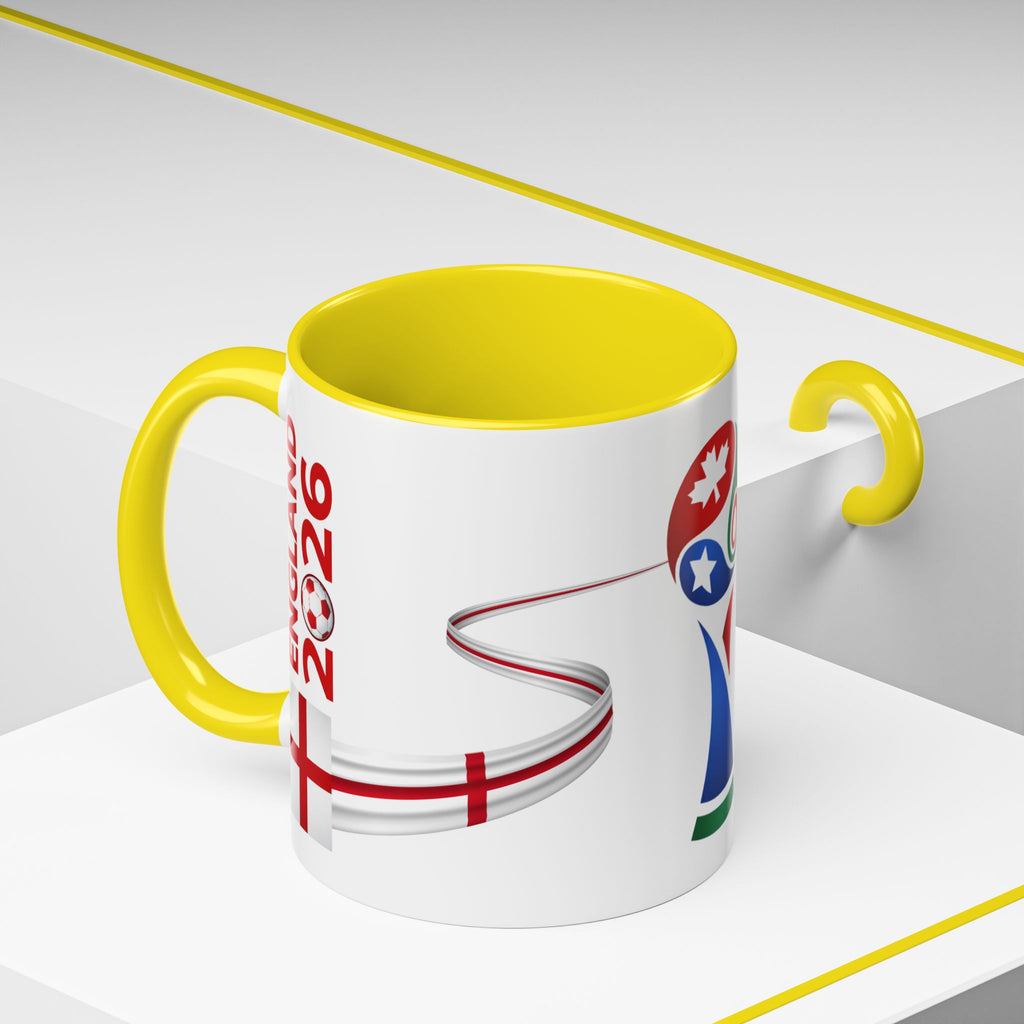 England 2026 Soccer Cup Accent Coffee Mug