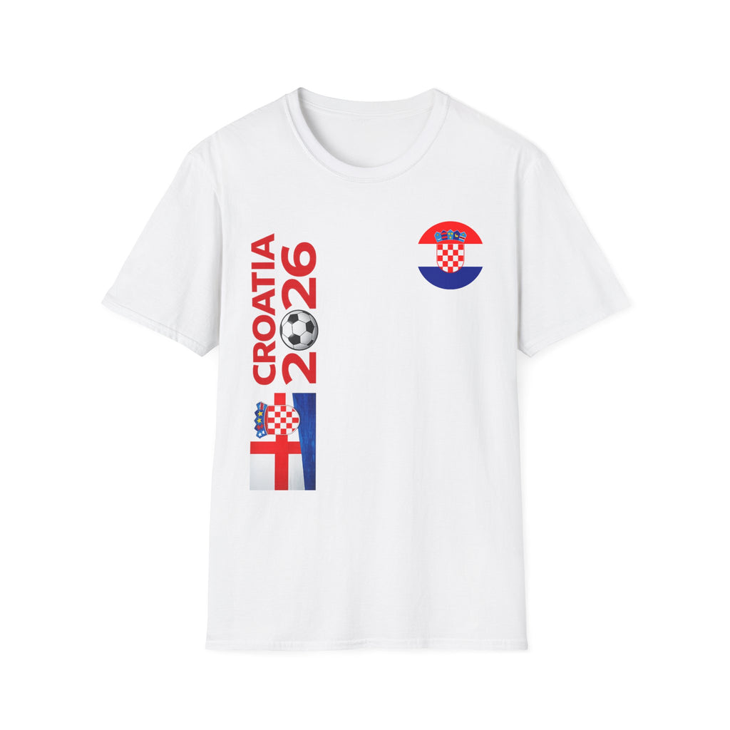 Croatia 2026 Soccer T-Shirt — Cup Fans Tee with Flags & Trophy