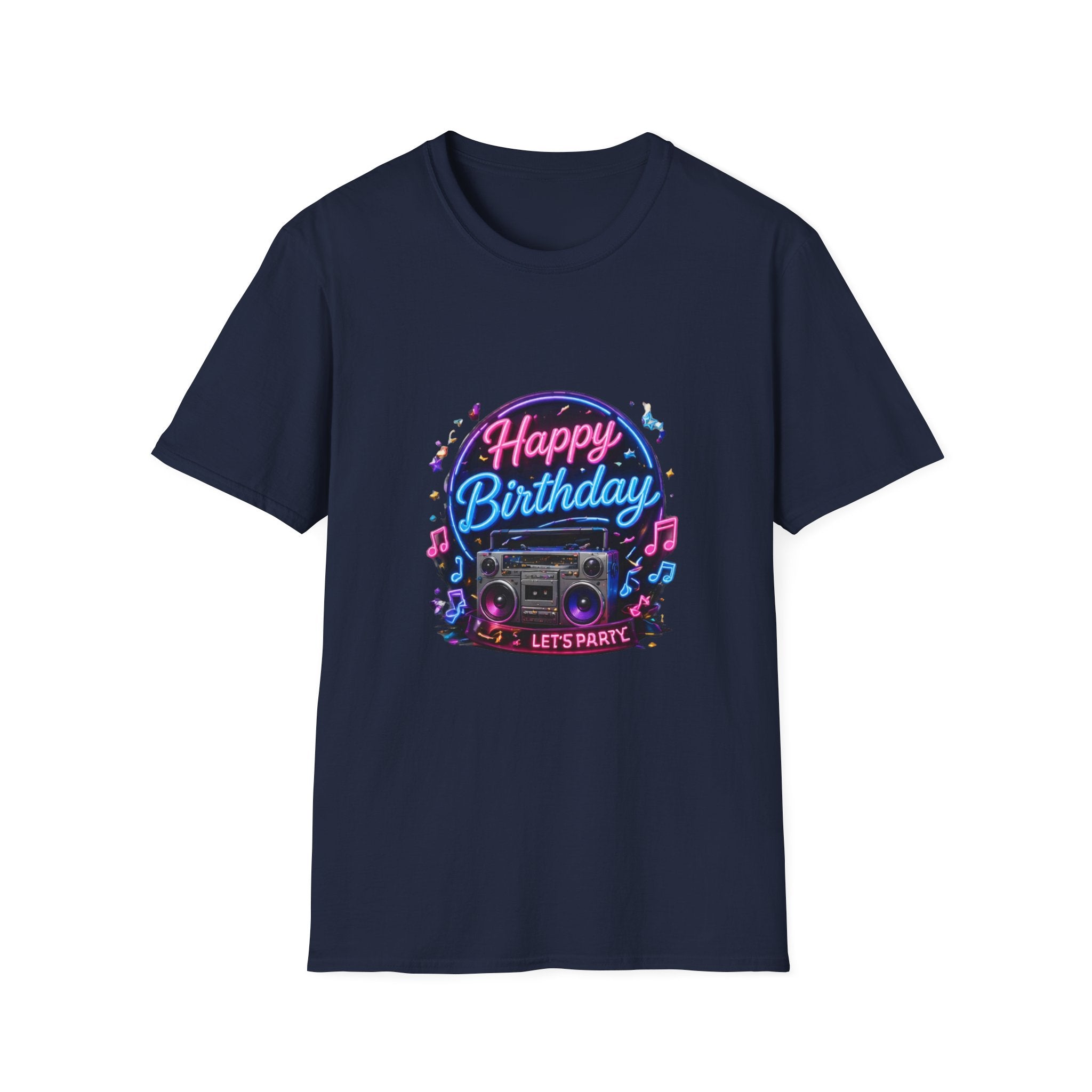 Birthday Boombox T-Shirt — "Happy Birthday" Retro Party Tee