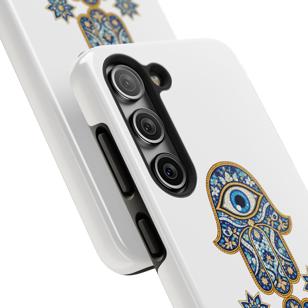 Hamsa Eye Tough Phone Case — Blue Mosaic Protective Phone Cover
