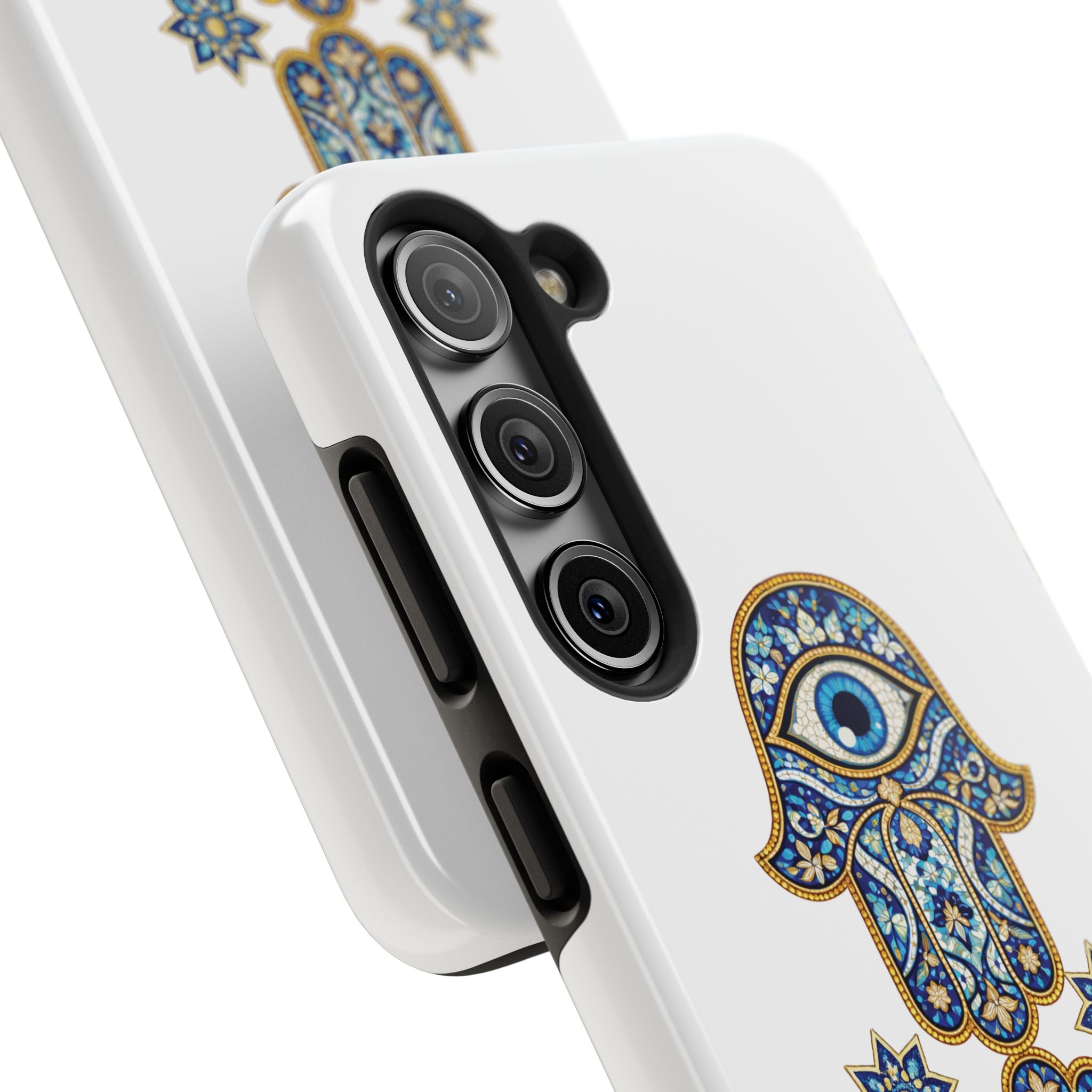 Hamsa Eye Tough Phone Case — Blue Mosaic Protective Phone Cover