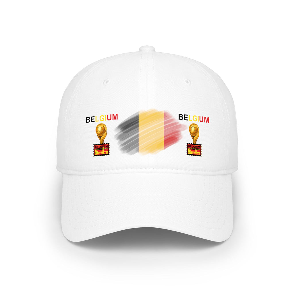 Belgium Flag Baseball Cap with Cup Trophies – Low Profile Soccer Fan Hat