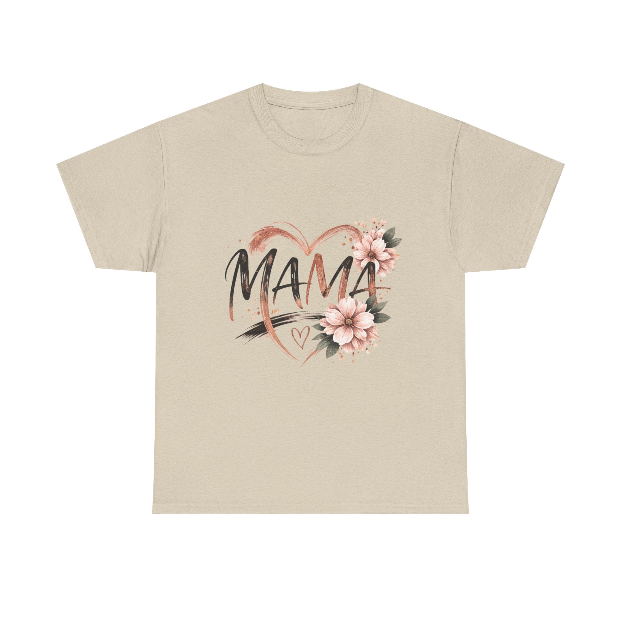 Mama Heart Floral Tee — "MAMA" Script Mother's Day Shirt