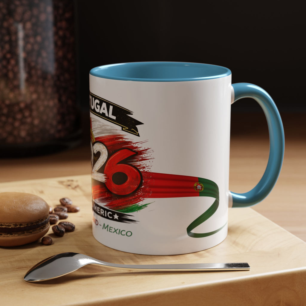 Portugal 2026 Soccer Cup Accent Coffee Mug — USA England Mexico Host Nations