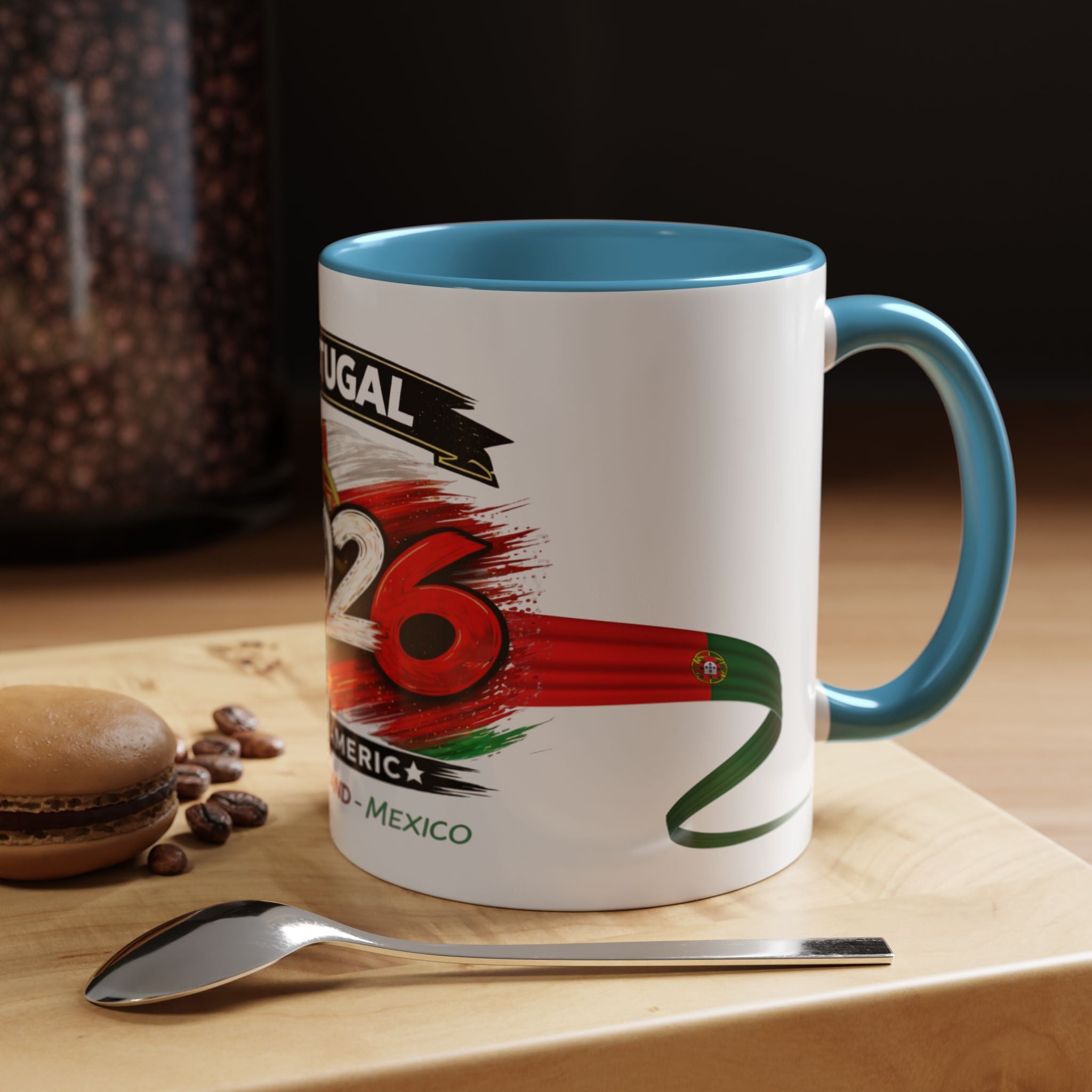 Portugal 2026 Soccer Cup Accent Coffee Mug — USA England Mexico Host Nations