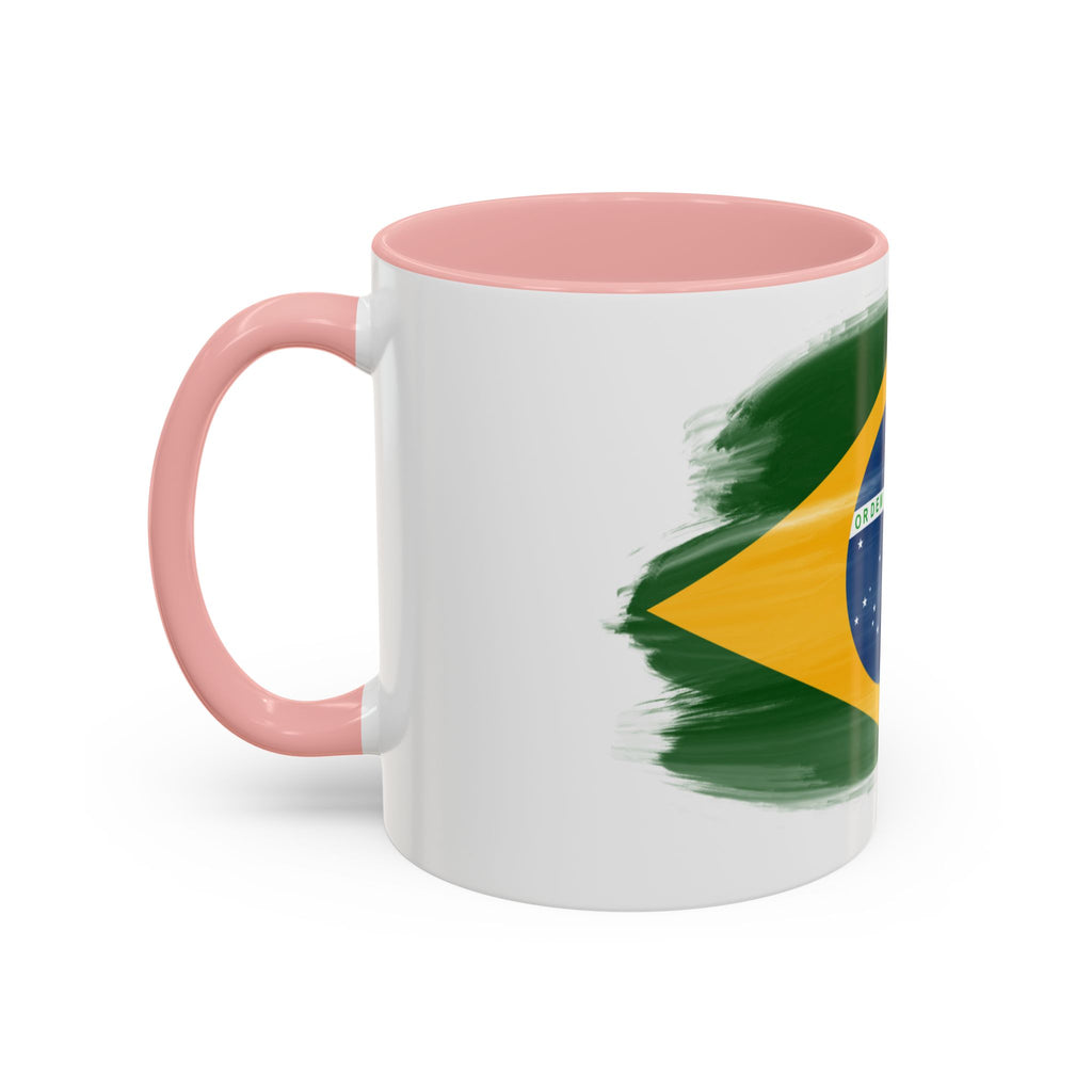 Brazil Flag Coffee Mug — Accent Ceramic Tea Cup (11/15 oz)