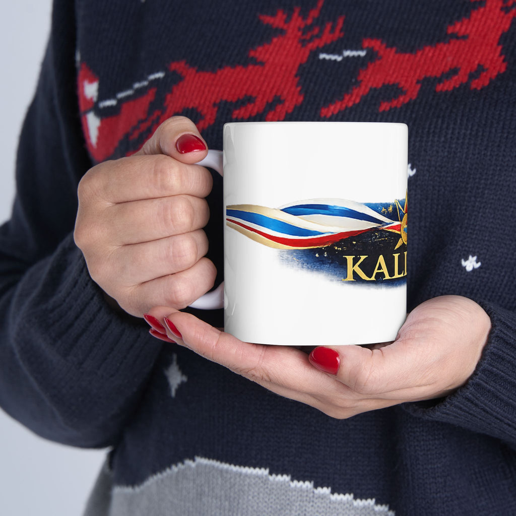 Kaldaya Ceramic Mug – Patriotic Star Emblem Coffee Cup (11oz)