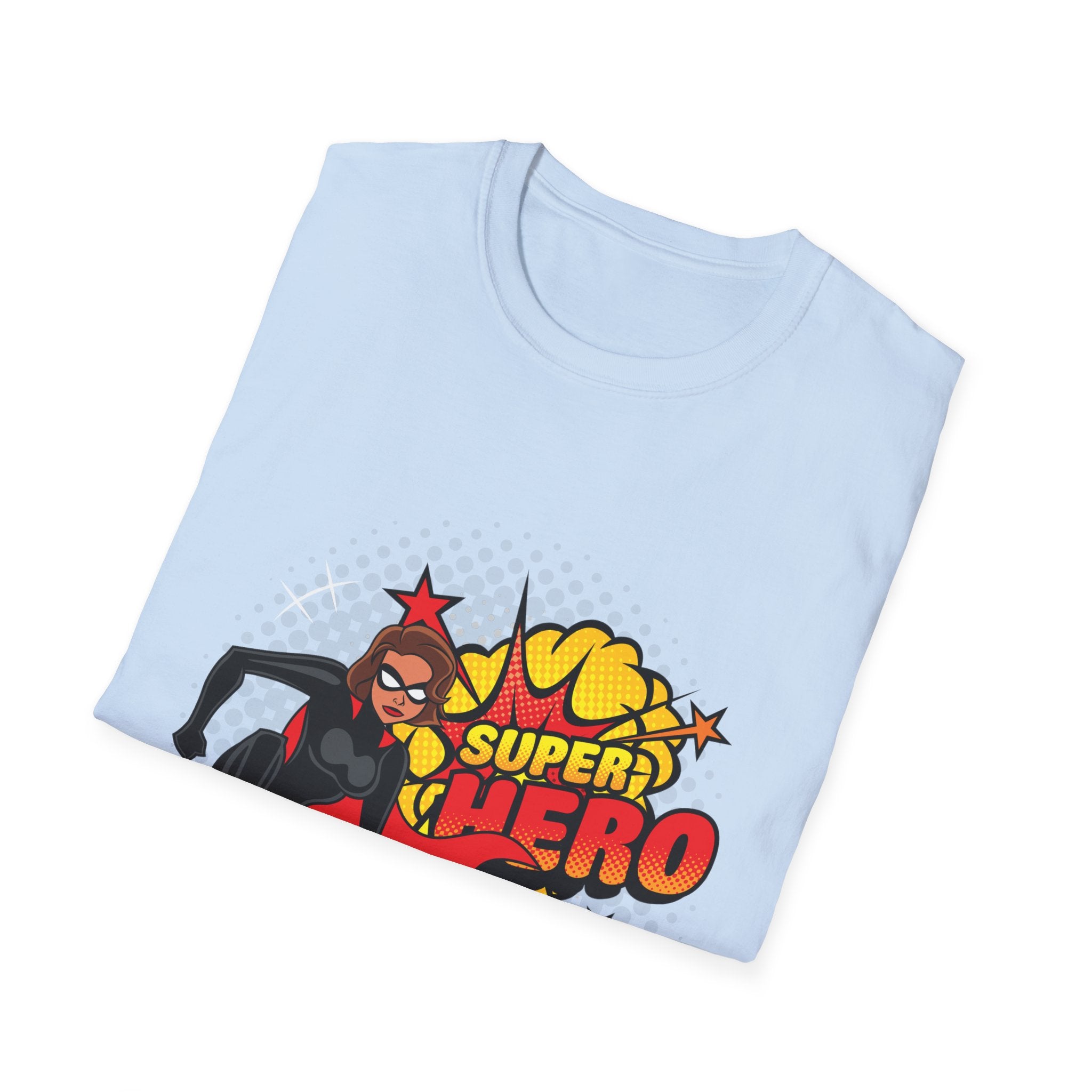 Super Hero Graphic T-Shirt — Retro Comic Girl Design