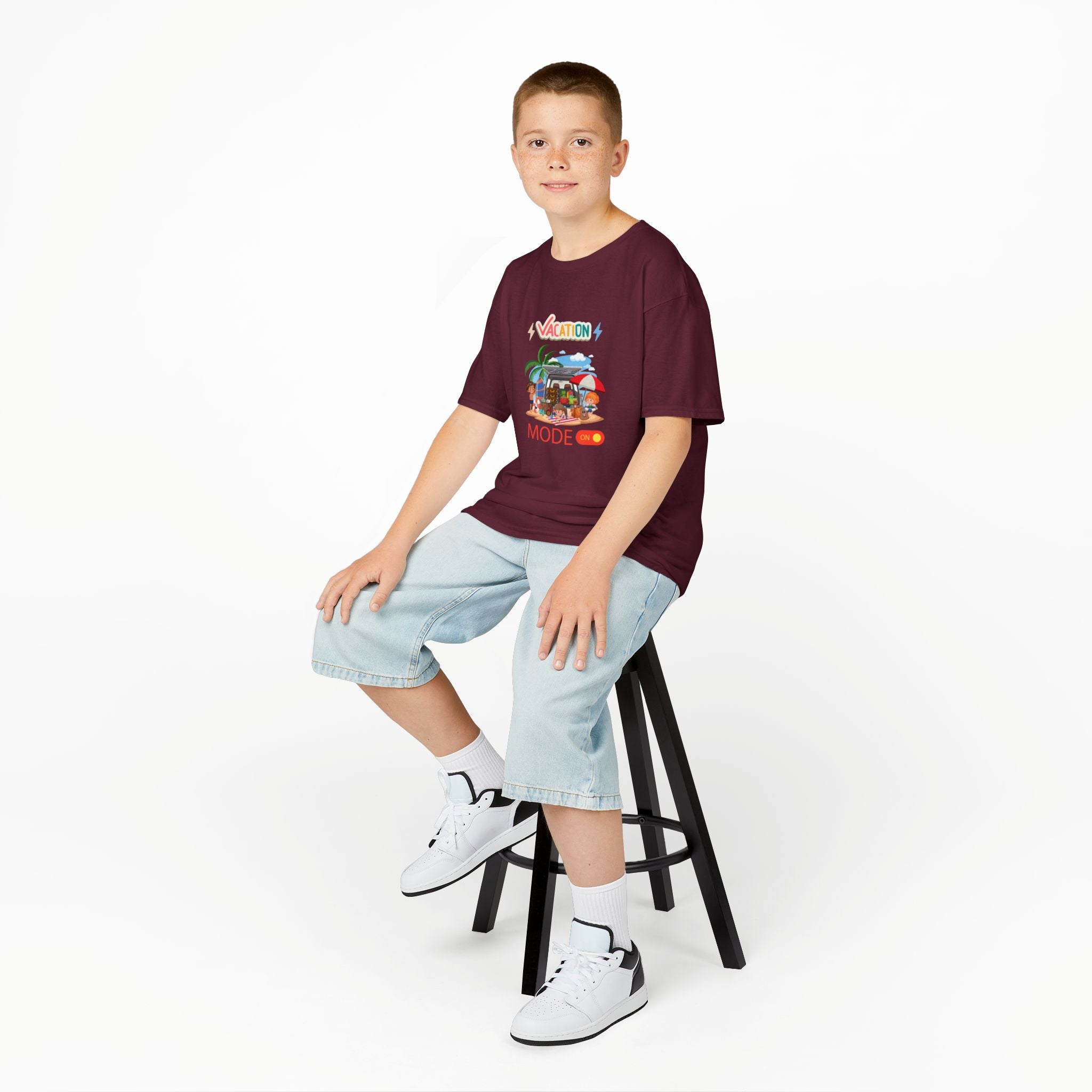 Kids Tee — "Vacation Mode" Beach Graphic Shirt