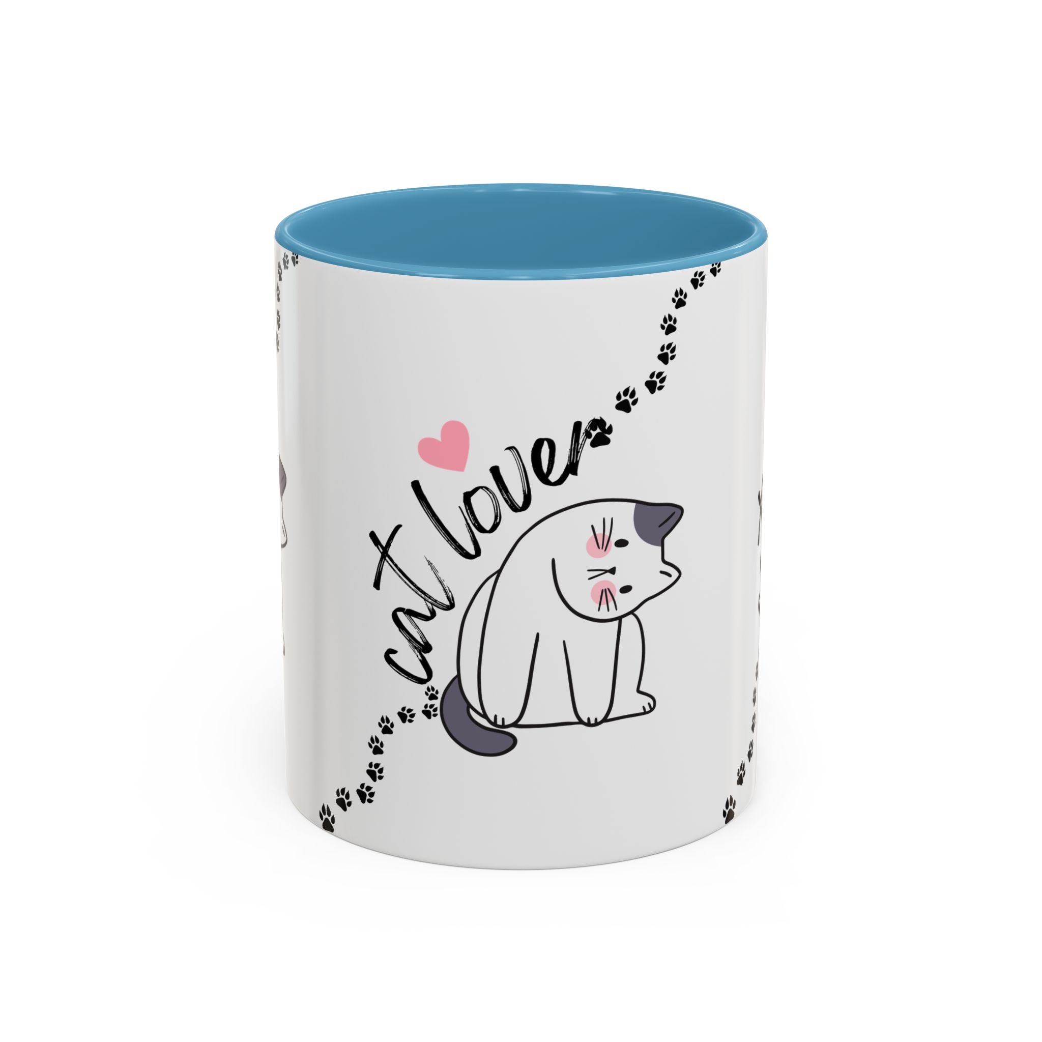 Cat Lover Coffee Mug — Cute Paw Print Accent Mug (11/15oz)