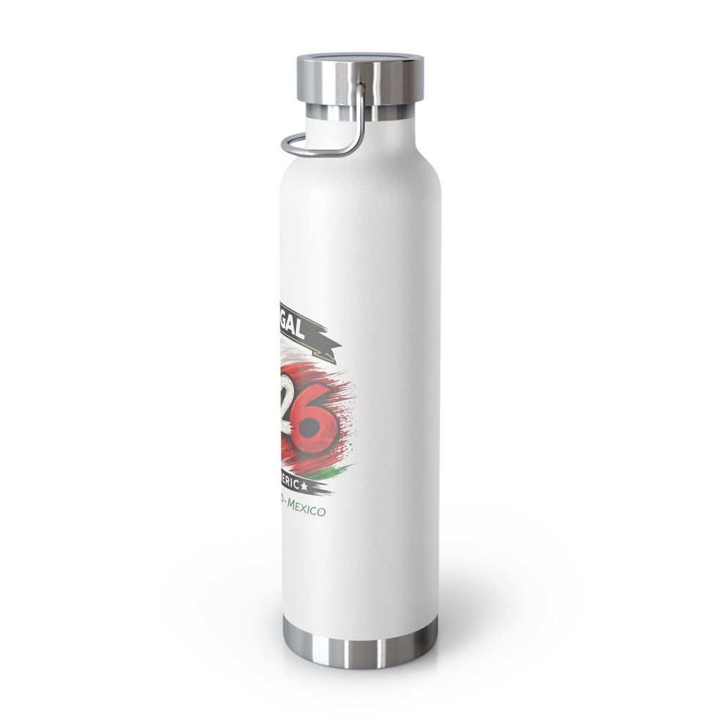 Portugal 2026 Soccer Travel Bottle — 22oz Copper Vacuum Insulated Water Bottle