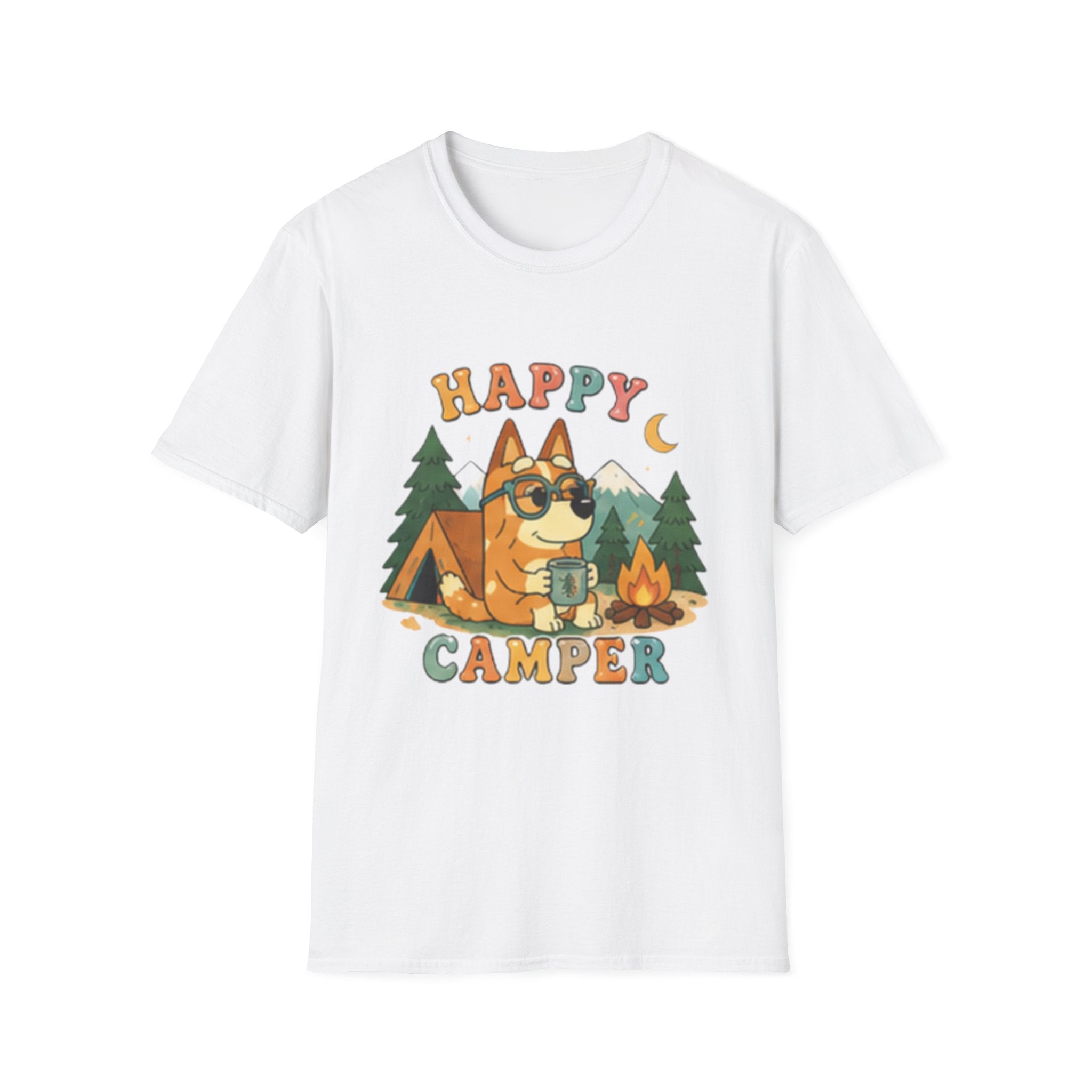 Happy Camper T-Shirt — Cute Camping Dog Graphic Tee