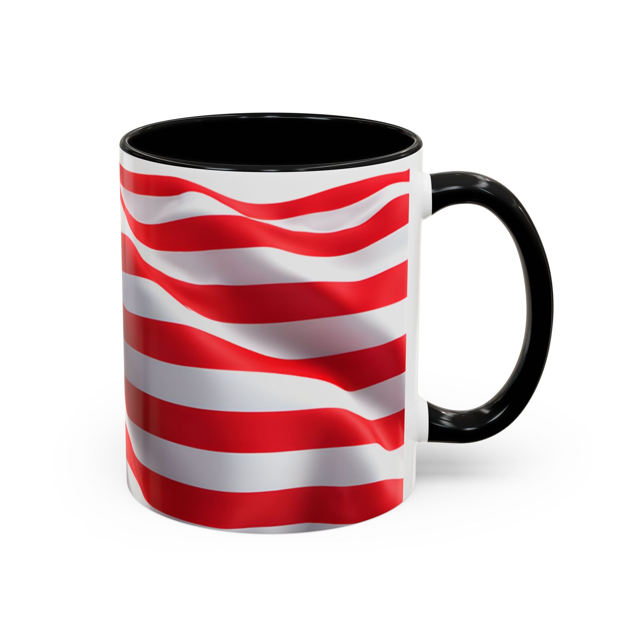 American Flag Accent Coffee Mug — Patriotic USA Stars & Stripes Ceramic Mug (11/15oz)
