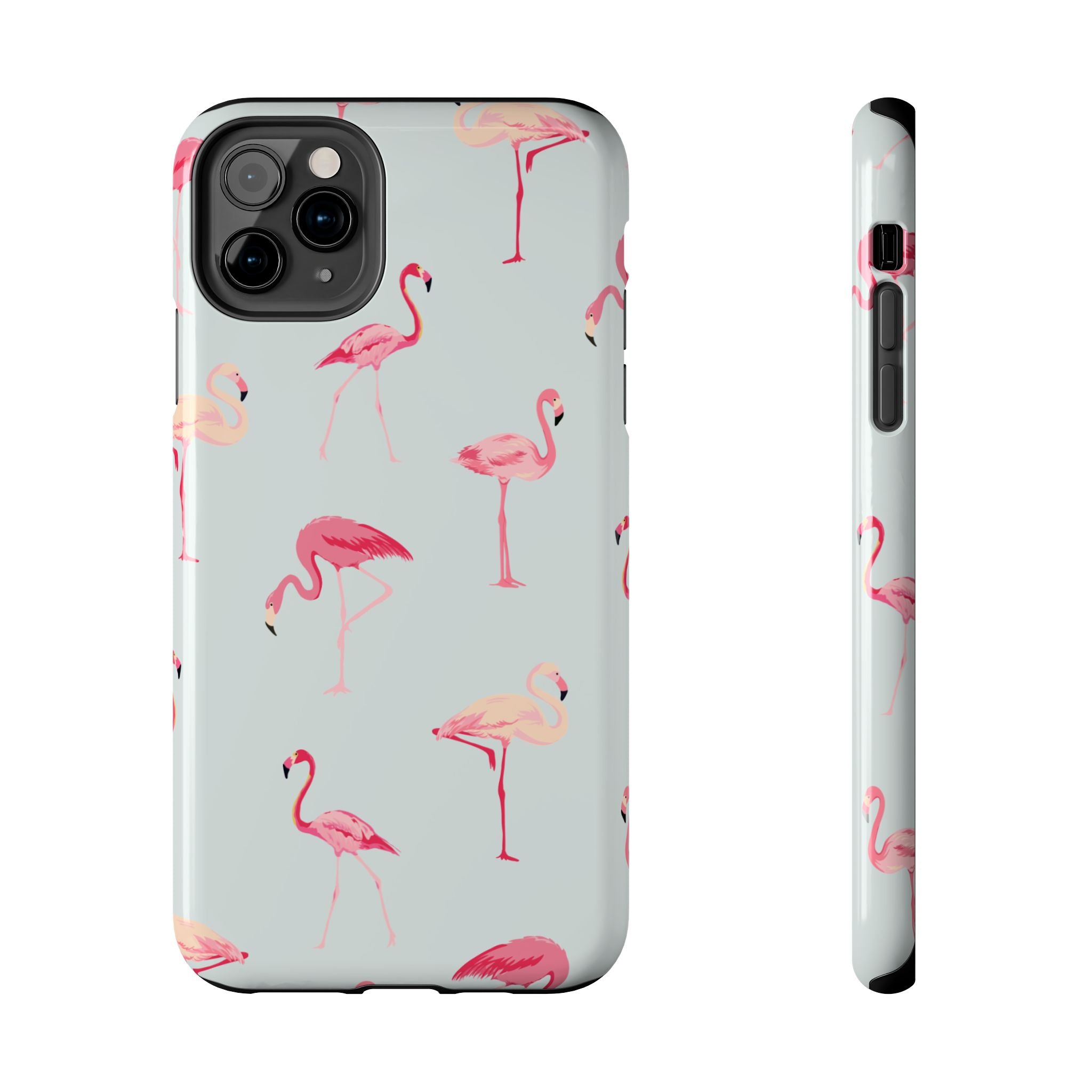 Flamingo Pattern Tough Phone Case — Cute Pink Birds Protective Phone Cover