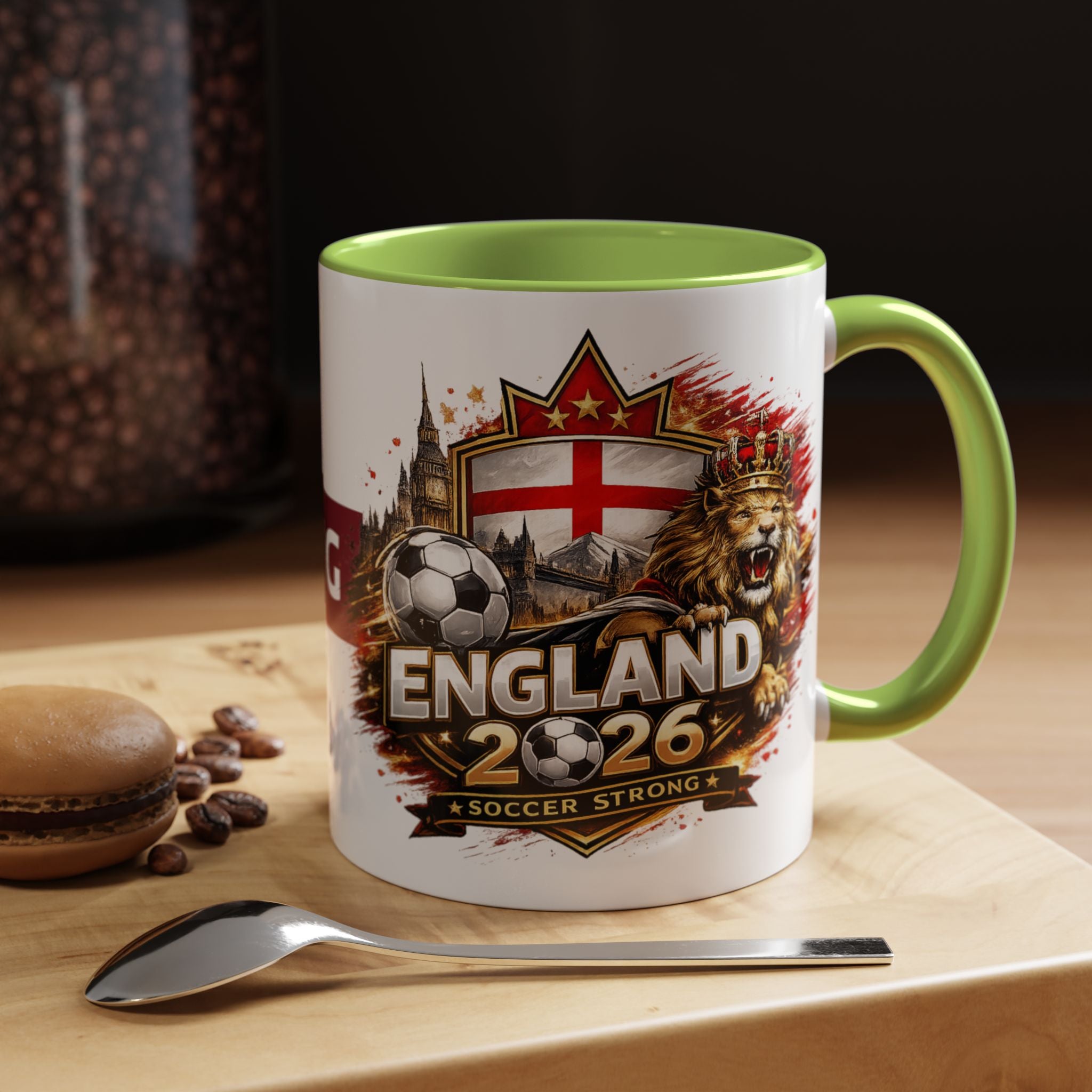 England 2026 Soccer Cup Accent Coffee Mug (11, 15oz)