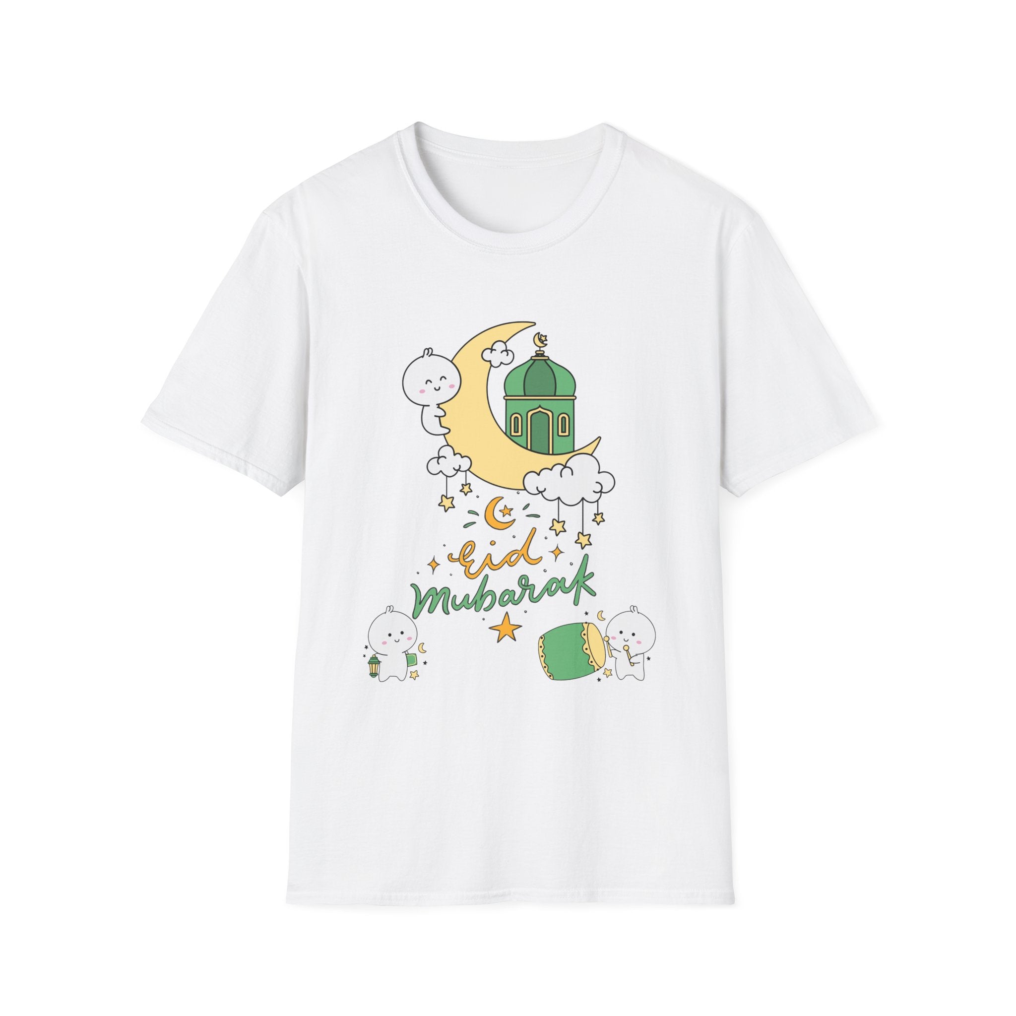 Eid Mubarak T-Shirt — Cute Mosque Moon & Lantern Ramadan Tee