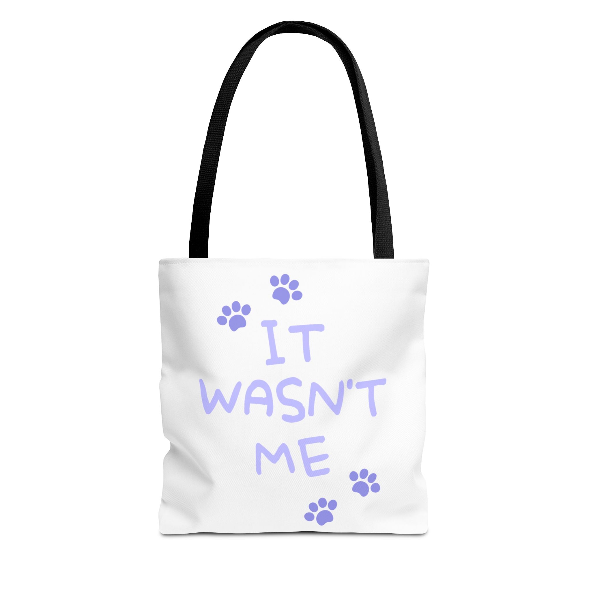 Cat Paw Print Tote — "It Wasn't Me" Funny Cat Tote Bag