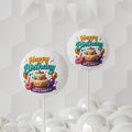 Happy Birthday Foil Balloon — 11" Round/Heart Party Balloon ("Let's Party")