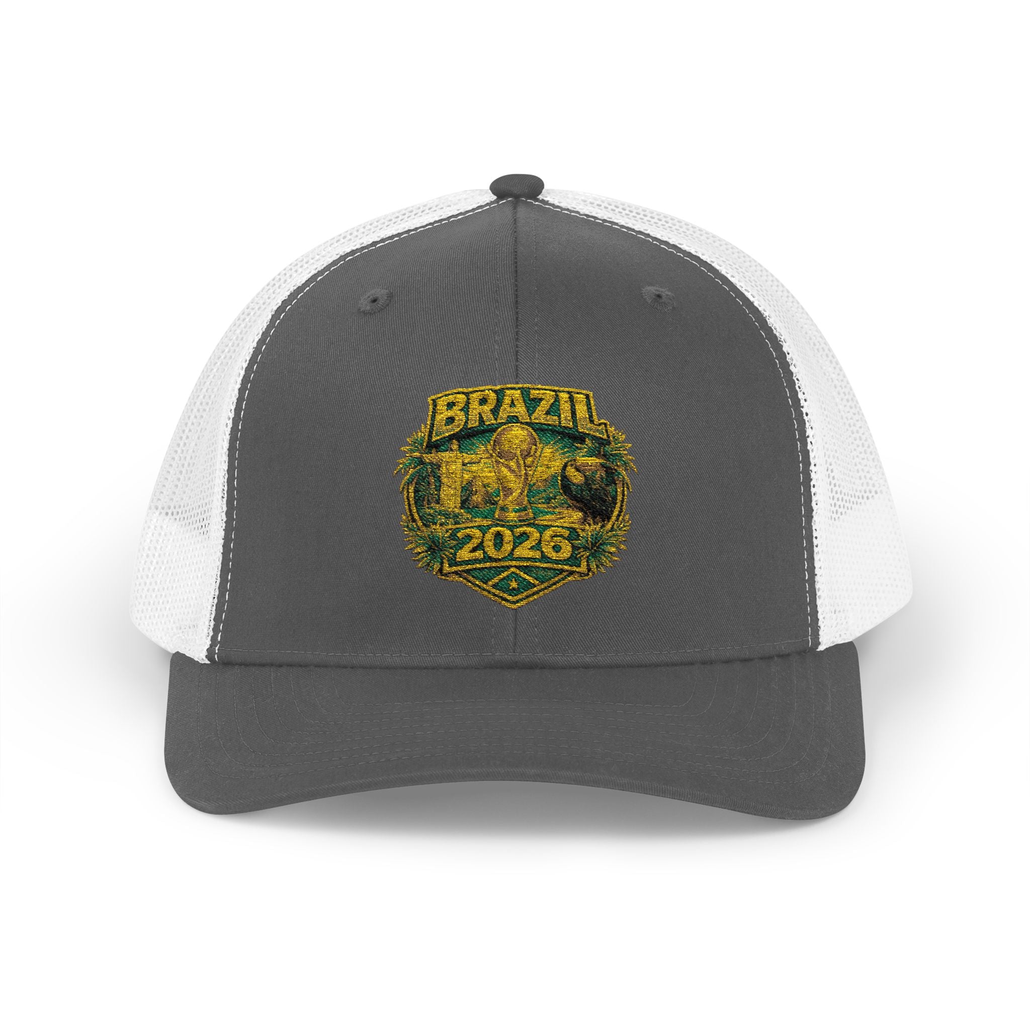 Brazil  Vintage Patch Trucker Cap — Rustic 2026 Crest Snapback