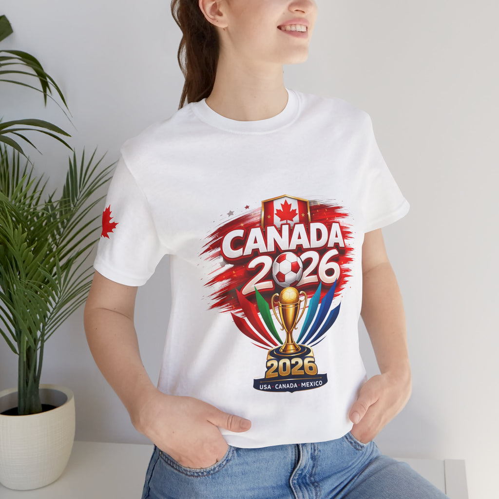 Canada 2026 Soccer Cup T-Shirt — Canada 2026 Trophy & Flag Tee