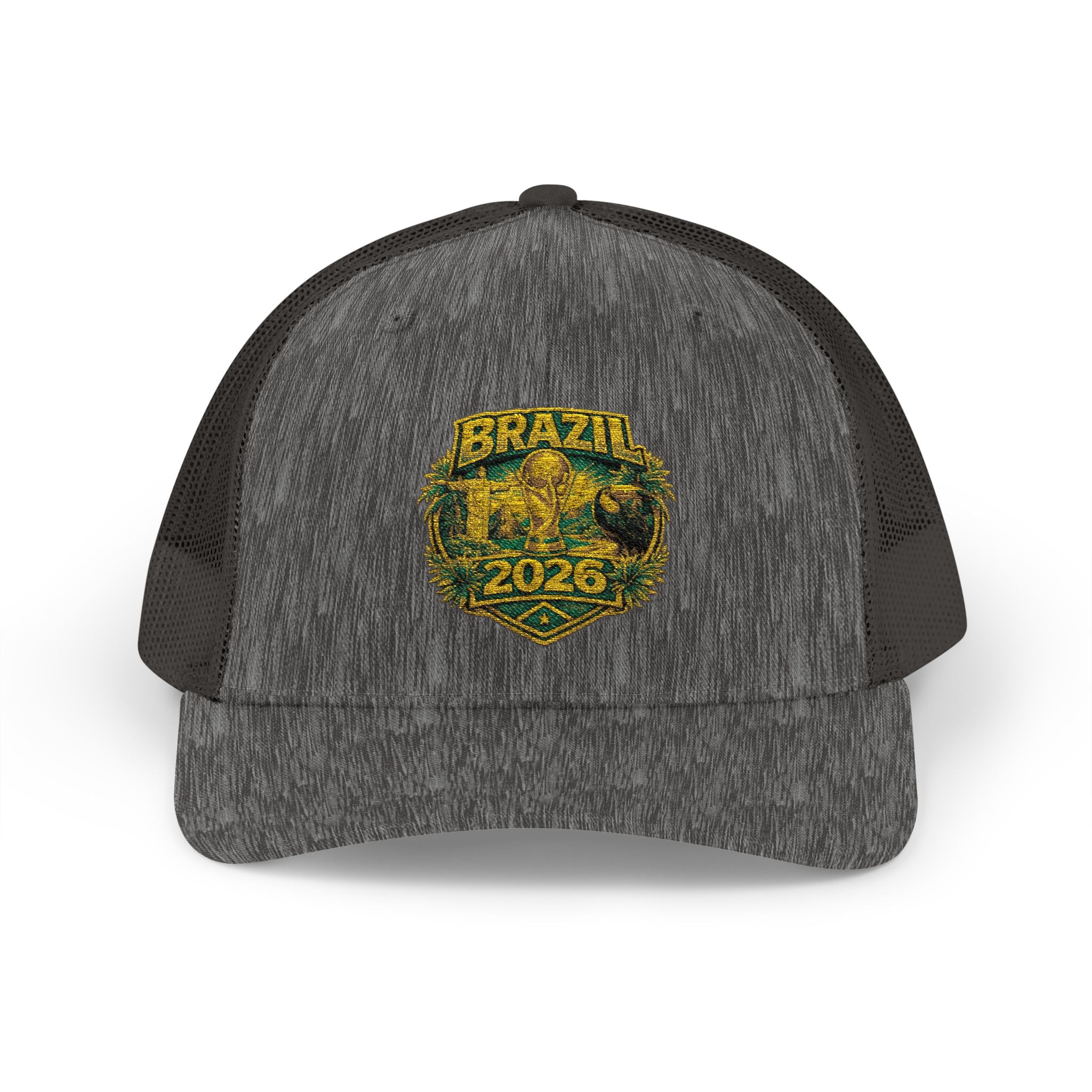 Brazil  Vintage Patch Trucker Cap — Rustic 2026 Crest Snapback