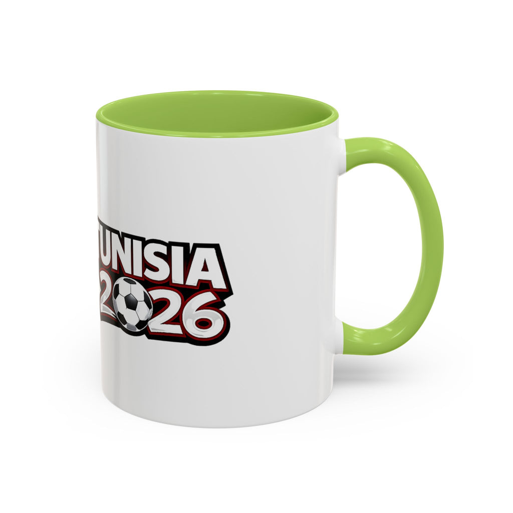 Tunisia 2026 Soccer Accent Mug — Flag & Football Fan Coffee Cup (11/15 oz)