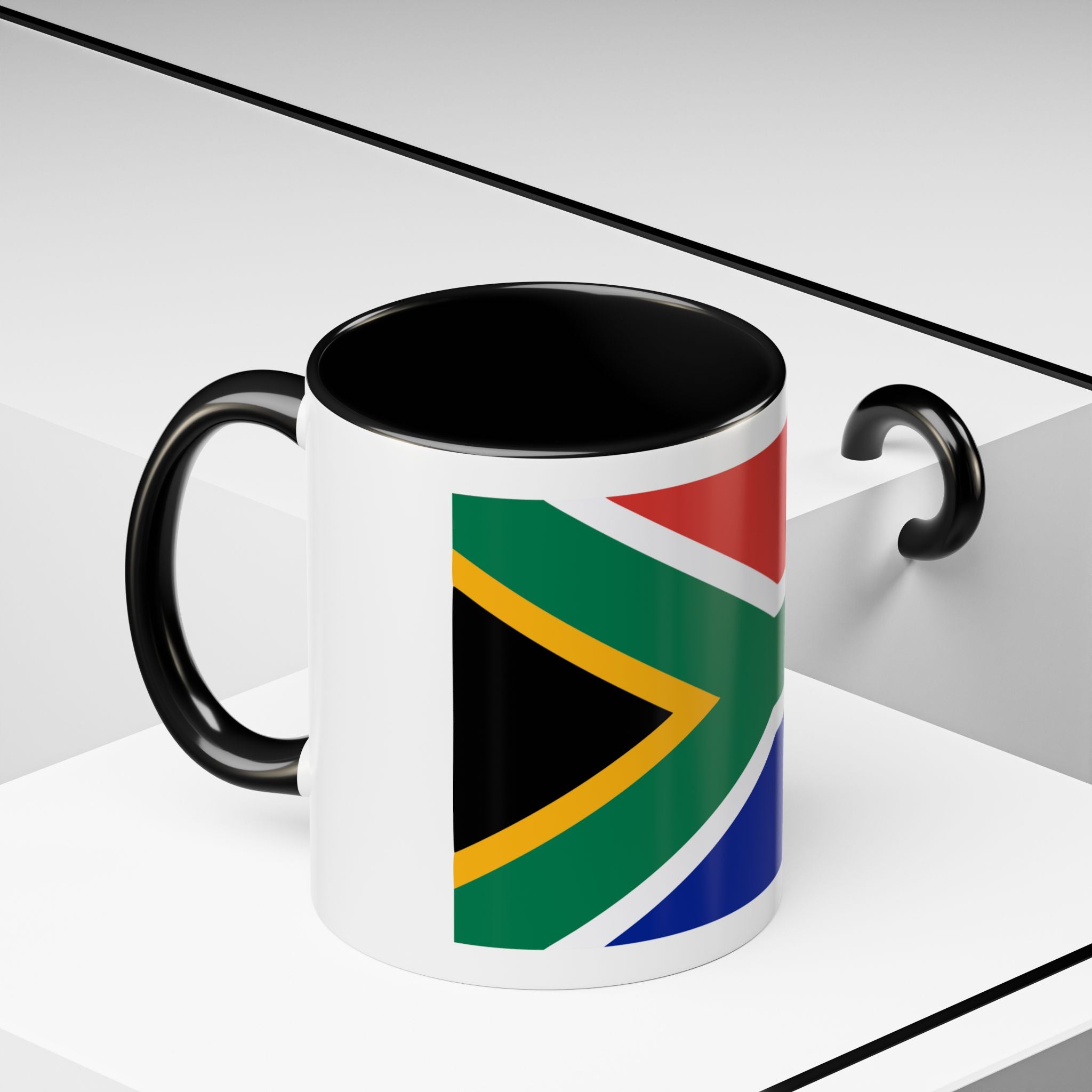 South Africa Flag Accent Coffee Mug — 11/15oz Patriotic Ceramic Cup